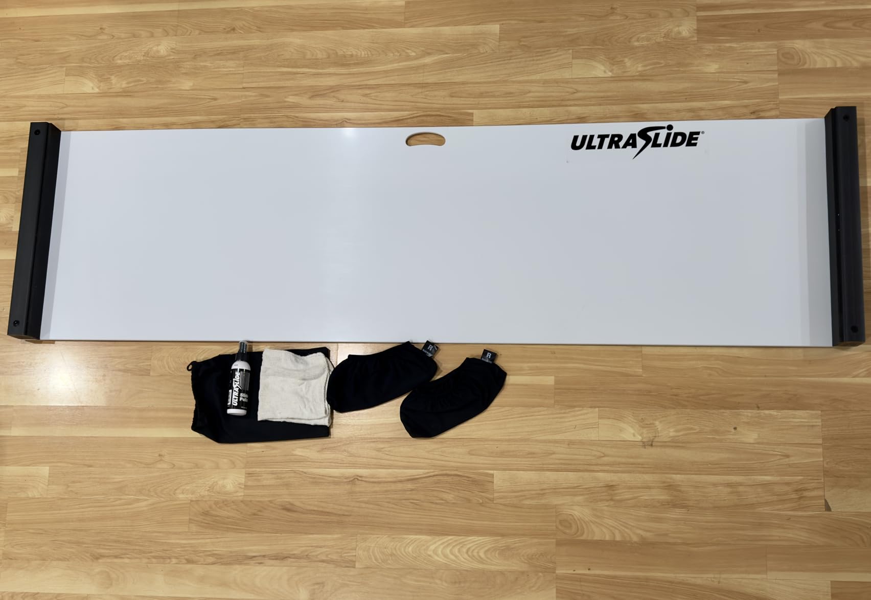 Slide Board for Exercise with Booties & Polish - Solid One-Piece Slide and Balance Board for Cardio & Home Workouts, Sports Core Exercise Equipment, Sliders for Working Out, Hockey Training, Cardio Equipment, Fitness SlideBoard with Non-Slip Grip Pads. Made In USA. customer photo 1