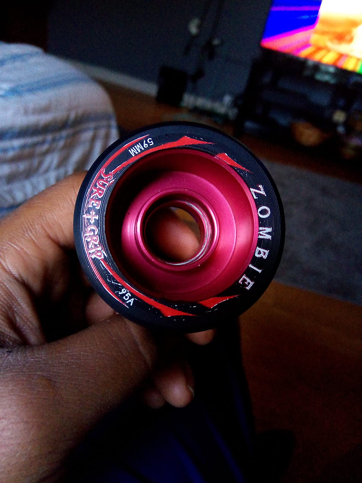 Sure-Grip Zombie Roller Skate Wheels, Set of 4 | 95a Hardness Low 59mm - Made with Anodized Aluminum Core customer photo 2