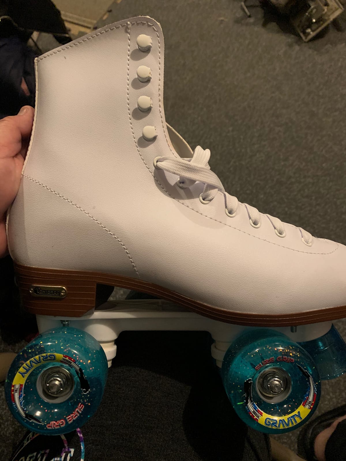 Sure-Grip Gravity Glitter Roller Skate Outdoor Wheels, Set of 8 | Made Super Hi-Rebound Polyurethane - 78A Durometer, 65mm D X 35mm W - Durable Performance, Beginner Friendly - Blue customer photo 1