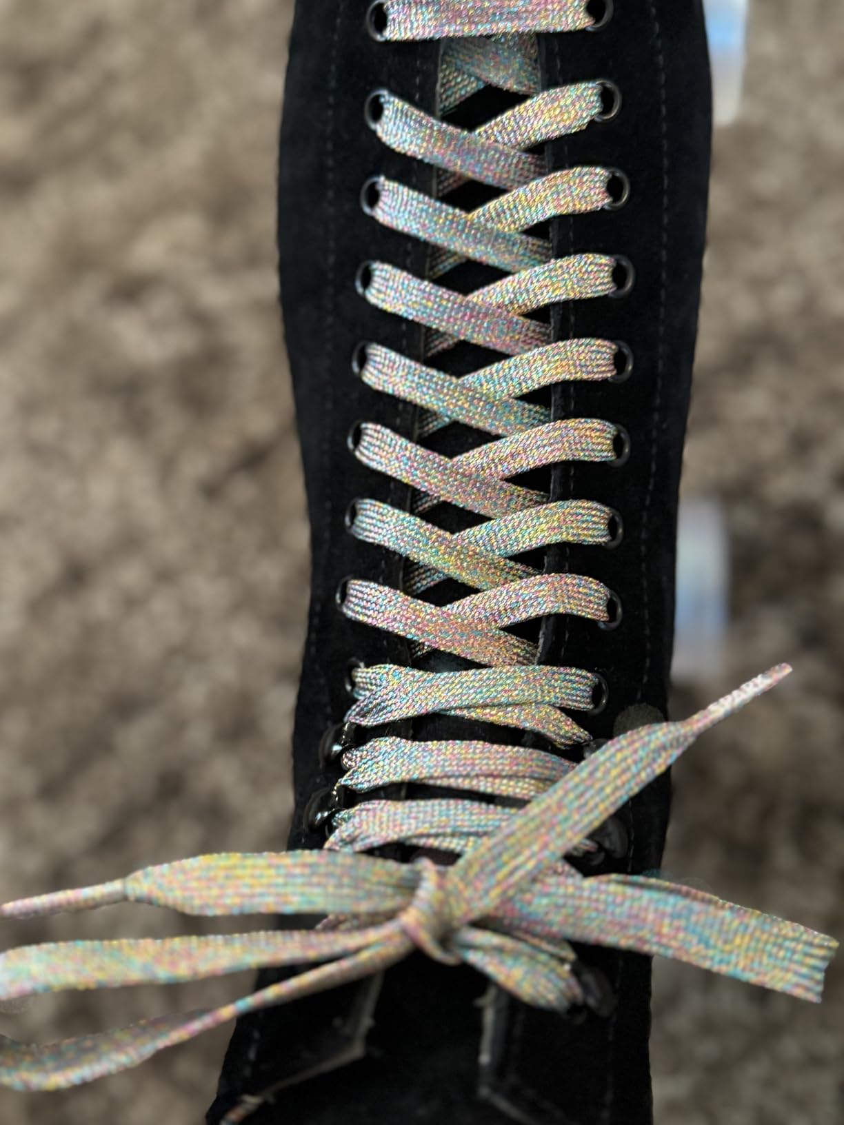 Derby Laces SPARK Metallic 3/8 inch (9mm) Flat Shoelace for Skates, Roller Derby, Boots, and Everyday Shoes customer photo 1
