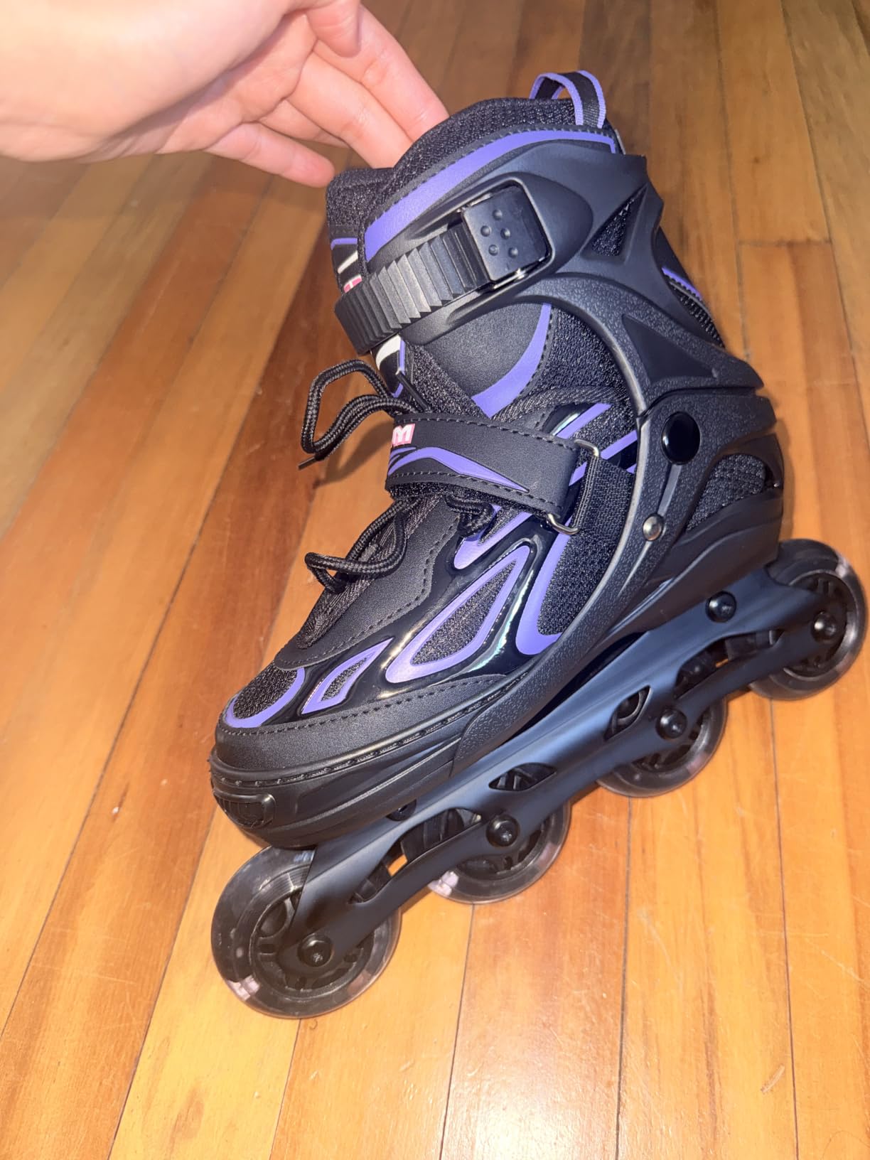 2PM Sports Vinal Girls Adjustable Flashing Inline Skates, All Wheels Light Up, Fun Illuminating Skates for Kids Men Adult Women and Boys customer photo 2