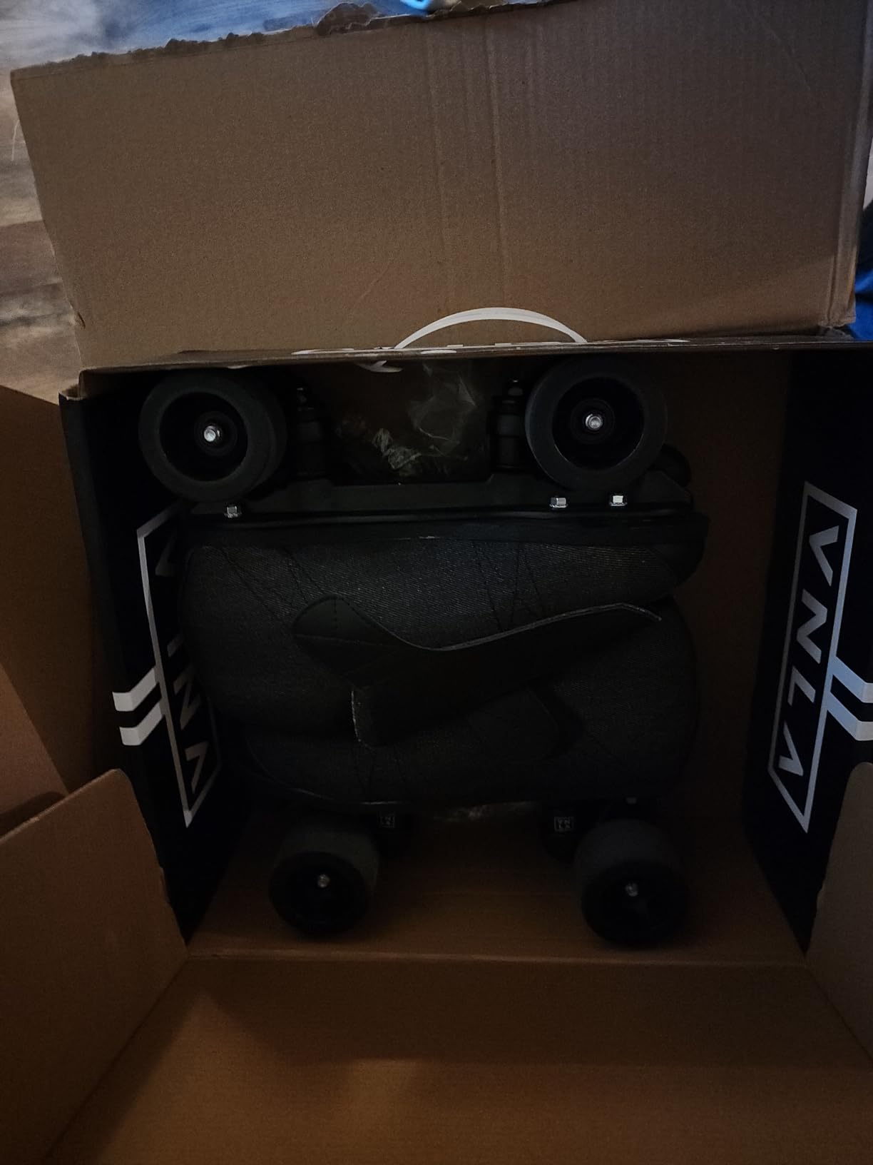 VNLA Junior Stealth Jam Skates for Men and Women - Indoor Unisex Roller Skates | Denim & leather boot, Vanilla Gorilla plate, ABEC-9 bearings. No break-in time needed. Check size chart before ordering. customer photo 2