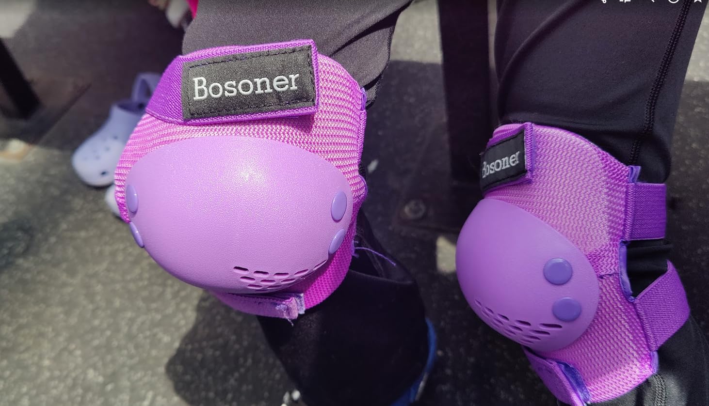 BOSONER Kids/Youth Knee Pads Elbow Pads Wrist Guards Set for 3-15 Years, Child Protective Gear Set for Roller Skates, Cycling, BMX Bike, Skateboard, Inline Skating, Scooter Riding Sports customer photo 2