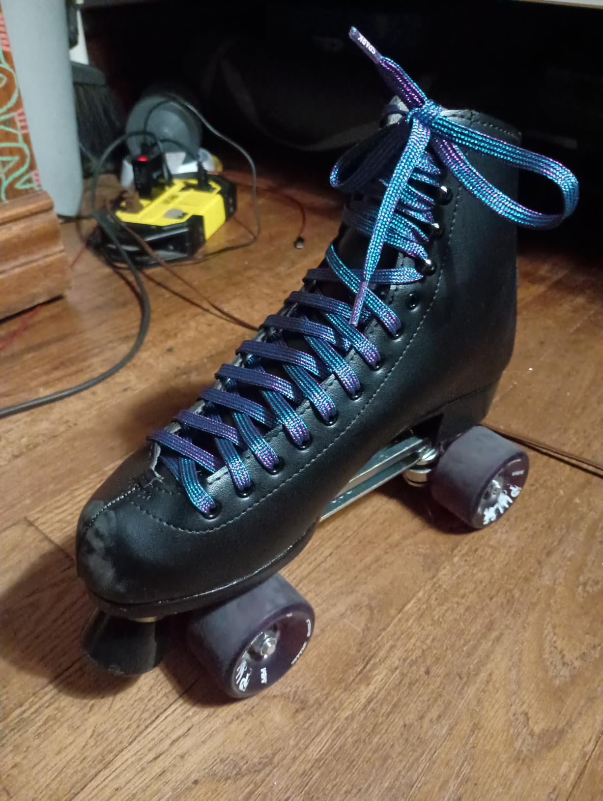 Derby Laces Spark Purple and Teal Stripe Shoelace customer photo 2