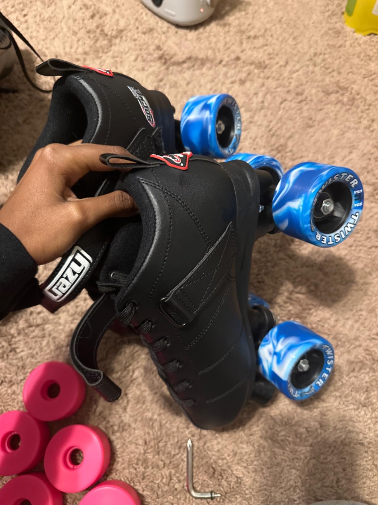 Rocket Roller Skates - Quad Skates for Men and Women - Black (Size: Mens 5 / Womens 6) customer photo 2