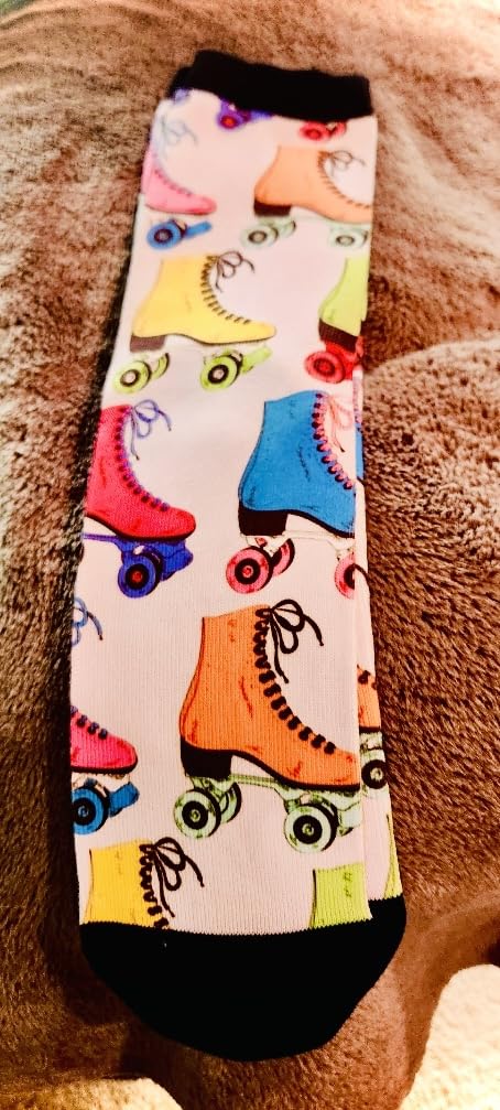 Colorful Roller Skates Men Women Funny Novelty Crew Tube Socks customer photo 1