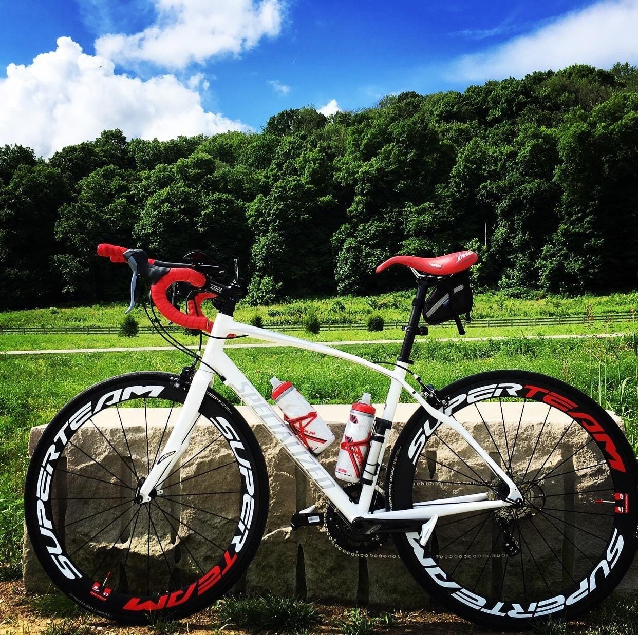 Superteam Carbon Fiber Road Bike Wheels 700C Clincher Wheelset 50mm Matte 23 Width customer photo 2