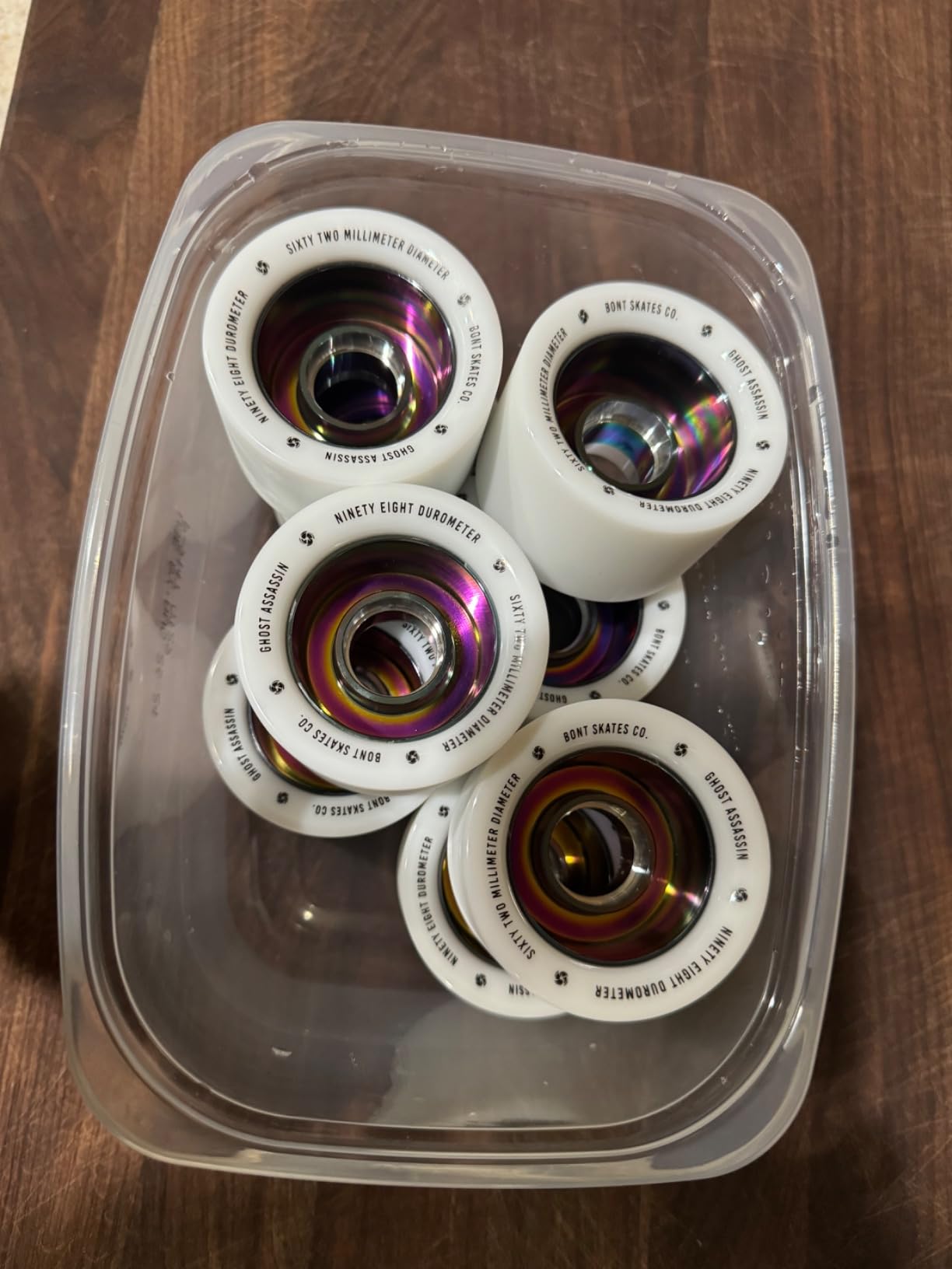 Bont Ghost Assassin Aluminum Hub Roller Skate Wheels, Indoor Jam & Speed, 62mm 98A, Set of 4 | Black customer photo 2