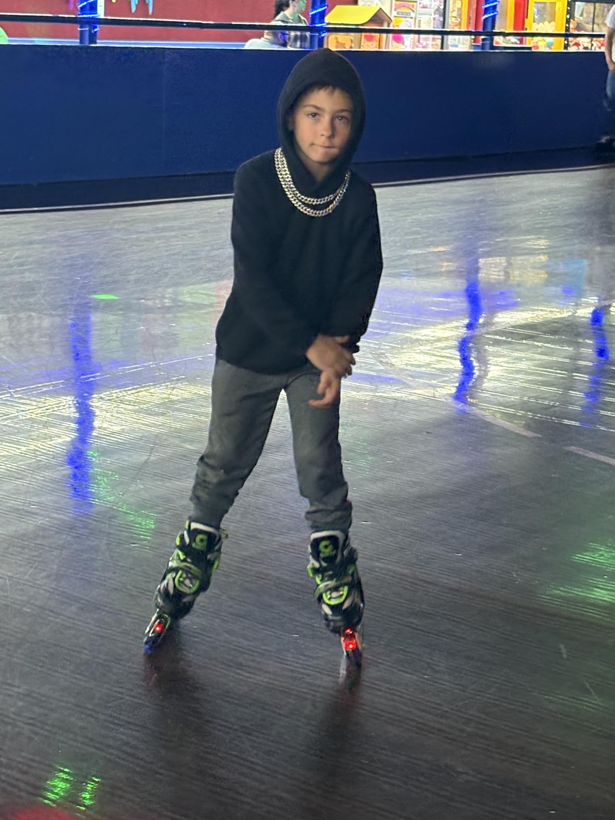 Gonex Inline Skates for Girls Boys Kids, Adjustable Light Up Roller Blades | Adjustable 4 Sizes in 1, Aluminum Frame, ABEC-7 Bearings, 64mm PU Wheels, Children Teens Women Indoor Outdoor Skating customer photo 2