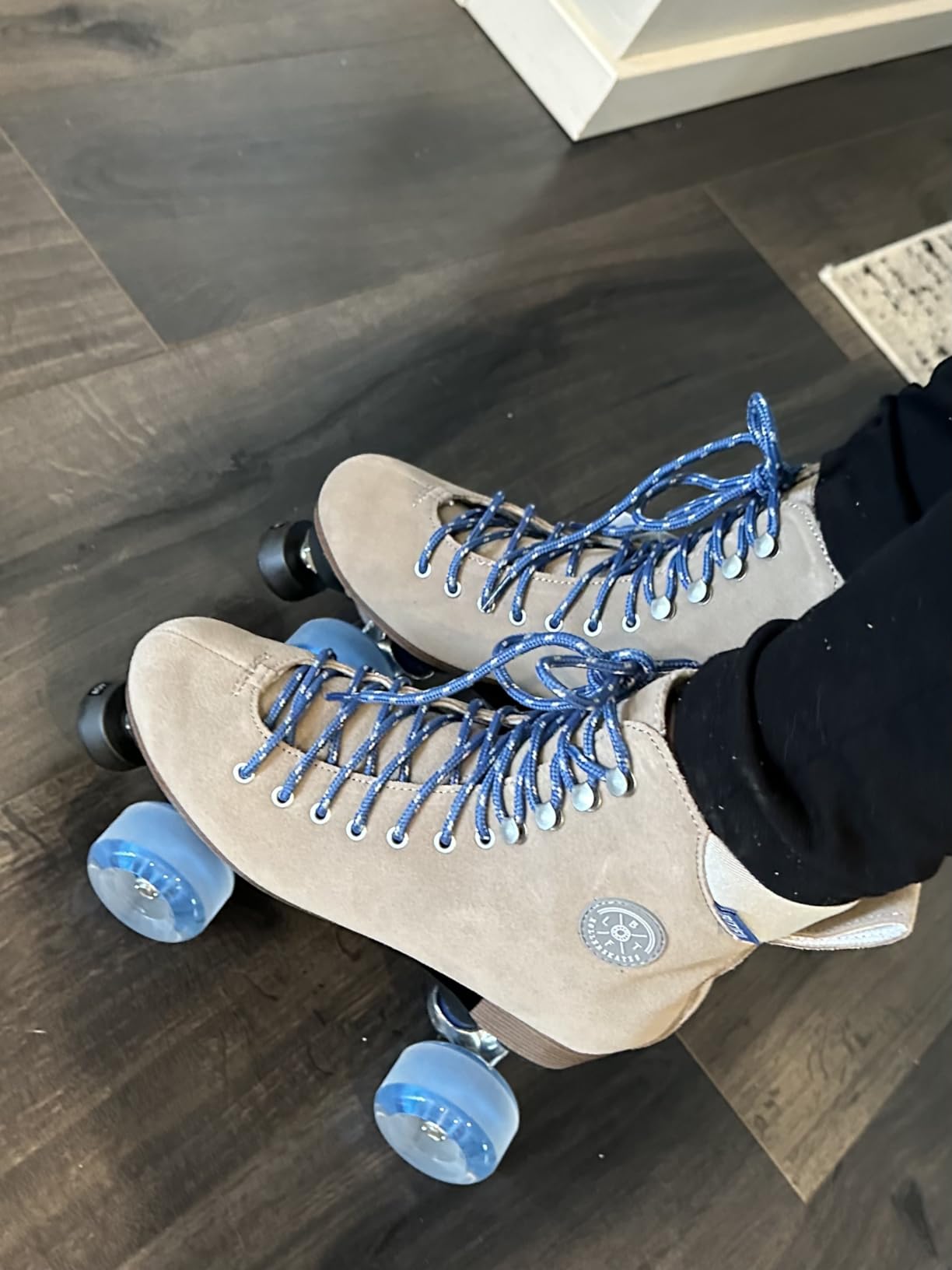 BTFL Artistic Pro Roller Skate Women & Men - Retro Suede Boot - Indoor, Outside, Rink, & Rhythmic Roller Skates Black, Blue, Gray, Green, Pink, White customer photo 1