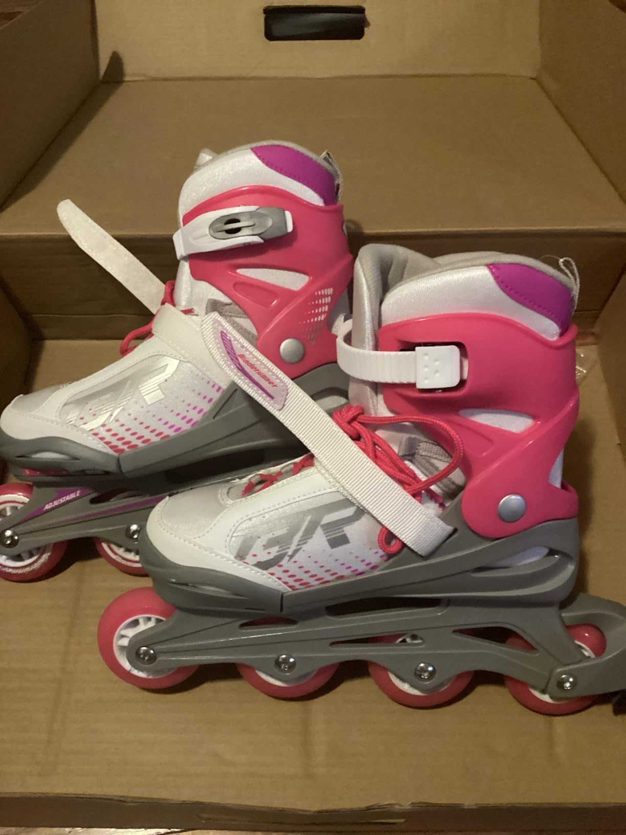 Bladerunner by Rollerblade Phoenix Girls Adjustable Fitness Inline Skate, White and Fuchsia customer photo 1