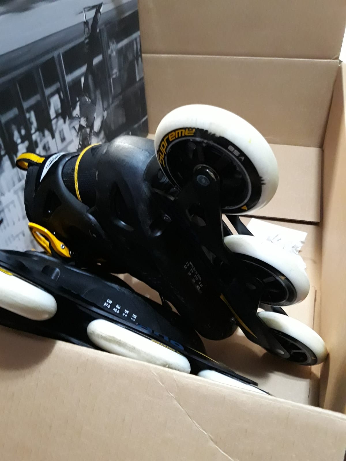Rollerblade Macroblade 100 3WD Mens Adult Fitness Inline Skate, Black and Saffron Yellow, Performance Inline Skates customer photo 2