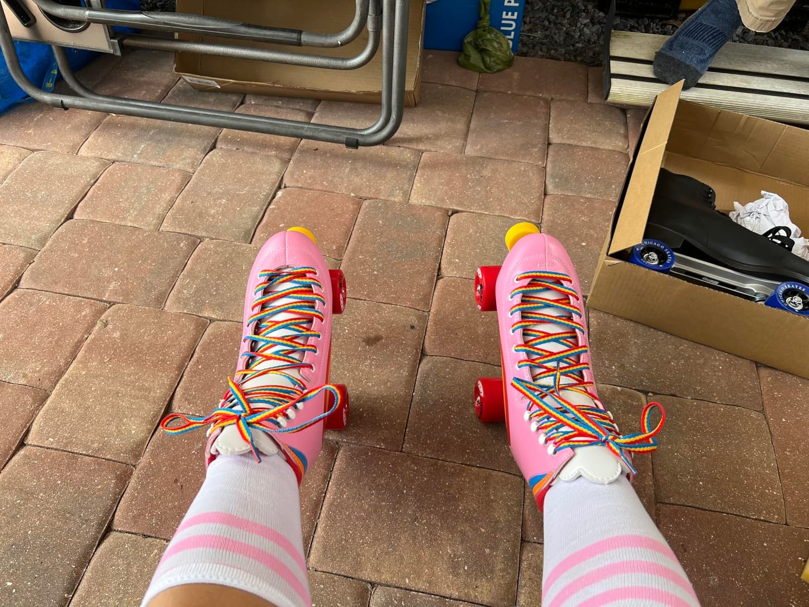 Moxi Rainbow Rider Roller Skates for Women - Beautiful, Durable, Supportive Rainbow Skates with Padded Lining, a Sturdy Plate, and Soft Outdoor Wheels customer photo 2