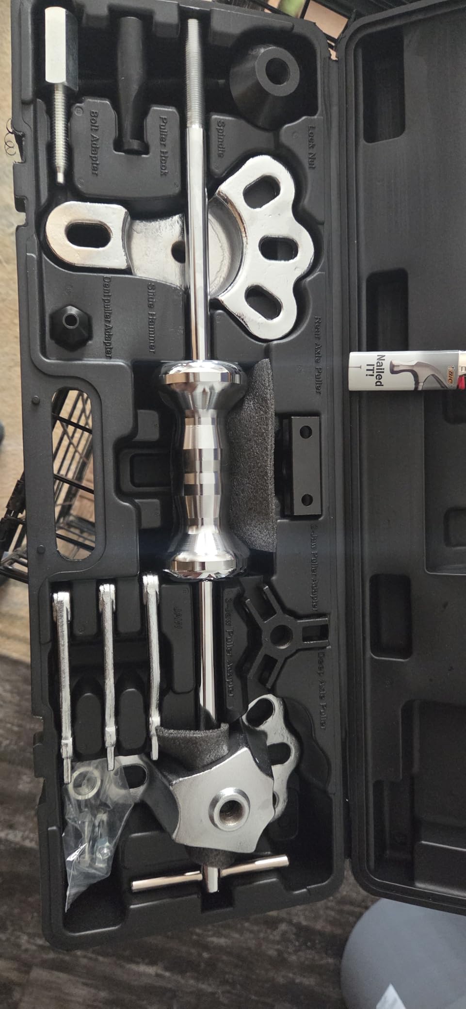 OMT Rear Axle Bearing Puller Tool Kit and Slide Hammer Set | Axle Seal and Bearing Remover Set with Slide Hammer Yoke and 3 Rear Axle Puller Adapters, 1-1/4