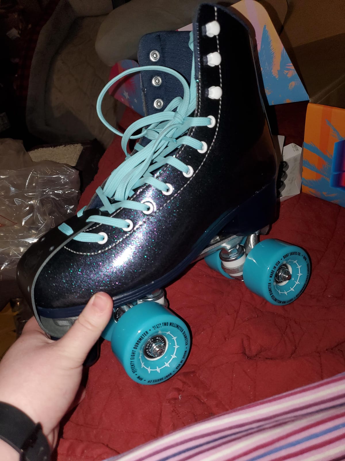 Bont Skates BPM Quad Roller Skate Outdoor Wheels - Suitable for Recreational Skating Asphalt Sidewalk Boardwalk Street - 62x35mm 78A, Made in USA (Gamma Blue - Set of 4 wheels) customer photo 2
