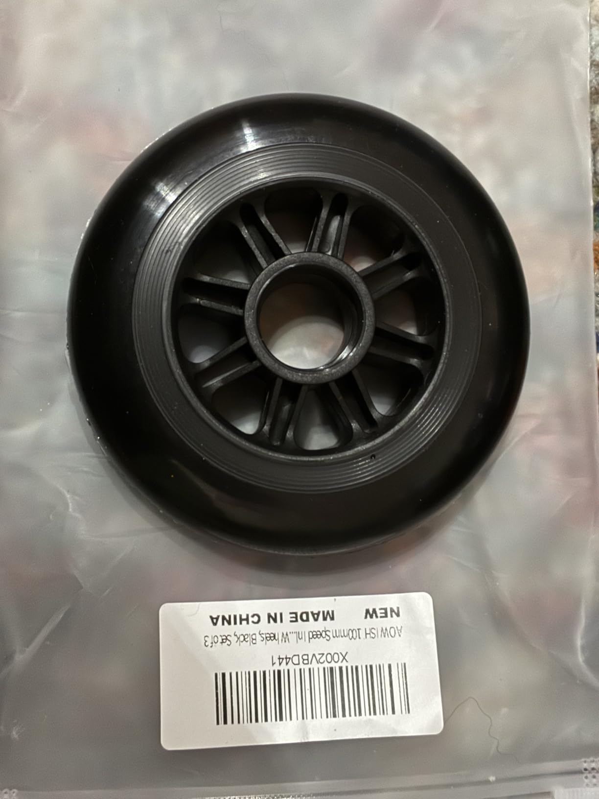 100mm Speed Inline Skate Wheels, 88A, Set of 3 | 100 mm Roller Blade Skate Wheel Outdoor Speed Skating Shoes Replacement Wheels, SHR PU, Black Color customer photo 2