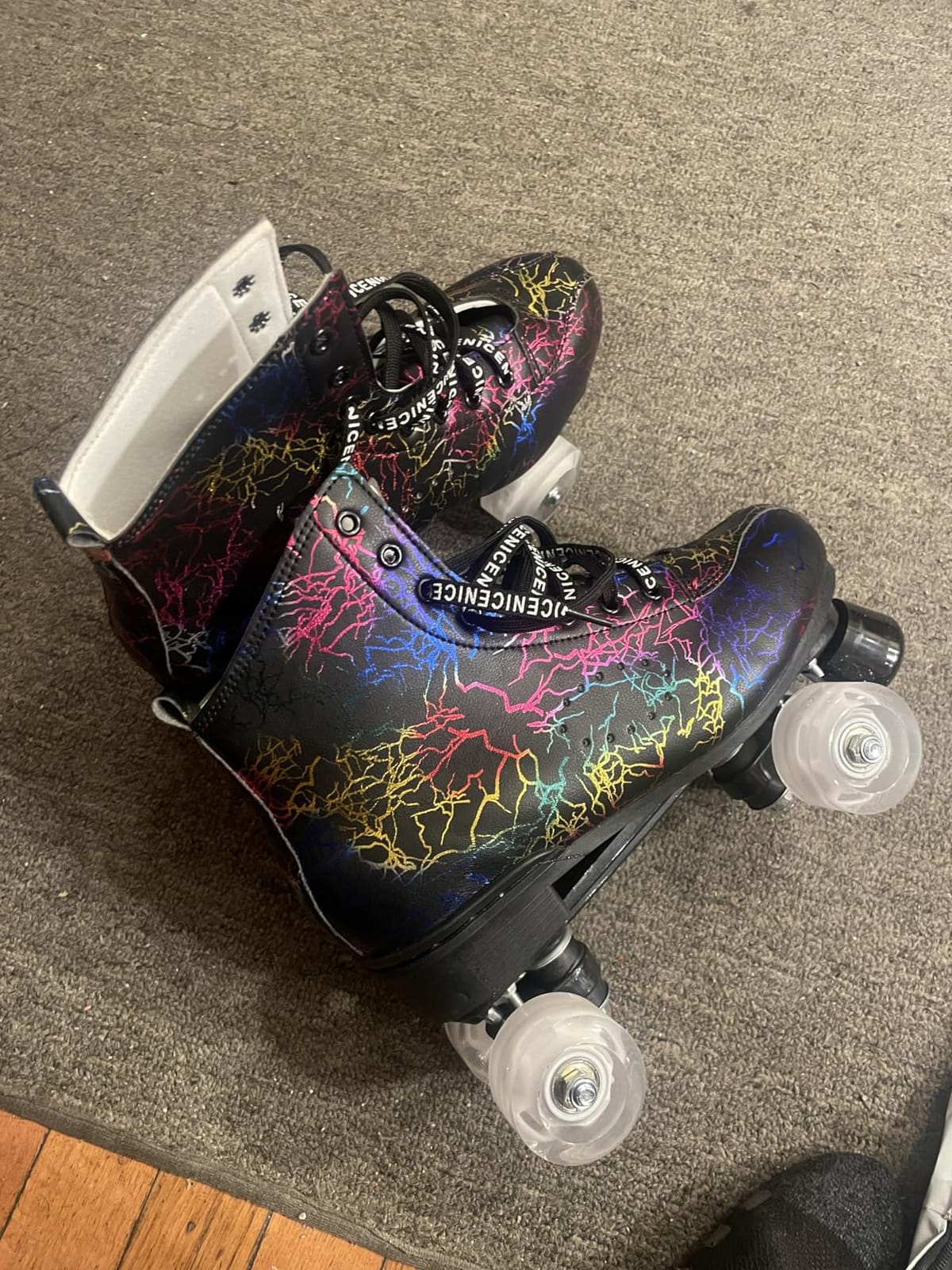 Outdoor Roller Skates Women Adult with Light Up Wheels Black Quad Skating for Men Youth Boys Girls customer photo 1