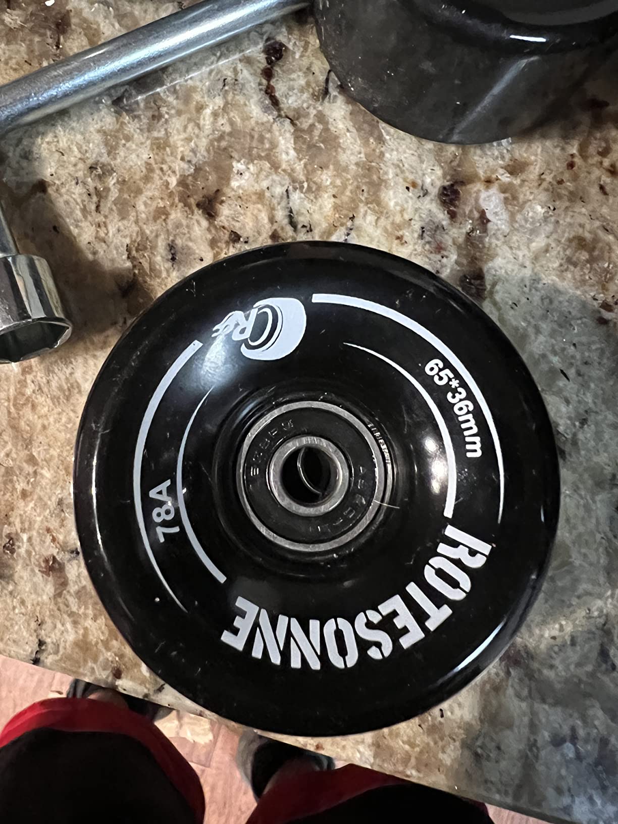 8 Pack 78A Quad Roller Skate Wheels 65 x 36mm with ABEC-9 Bearings Installed for Double Row Skating, Quad Skates Accessories Outdoor/Indoor Use (Black) customer photo 2