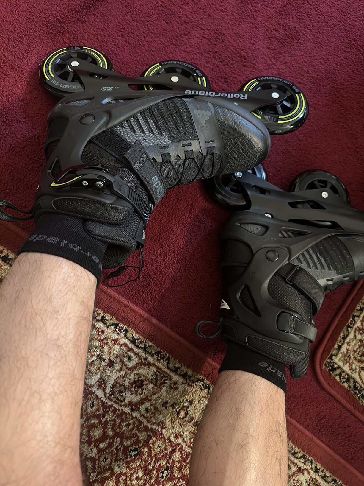 Rollerblade Macroblade 110 3WD Mens Adult Fitness Inline Skate, Black and Lime, Performance Inline Skates customer photo 2