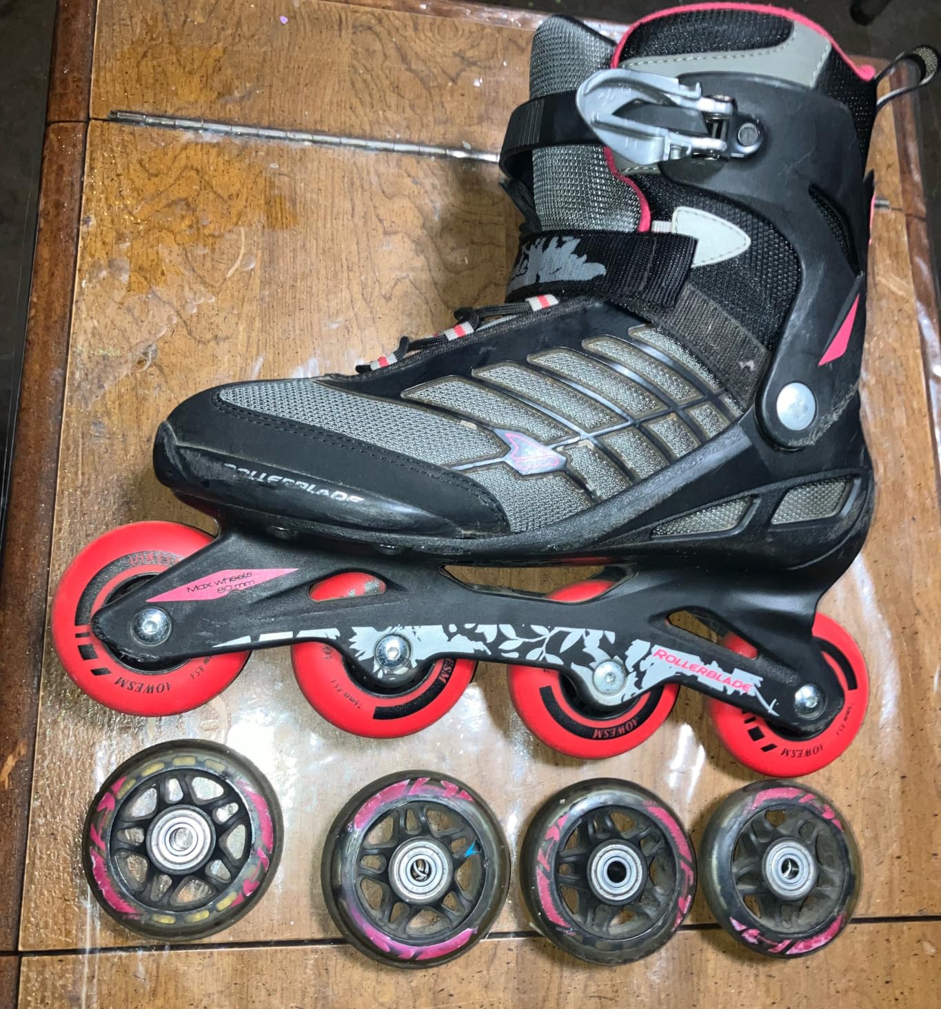 AOWESM Inline Skate Wheels, Outdoor & Indoor, 85A, 8-Pack (Black, 72mm) with ABEC-9 Bearings customer photo 2