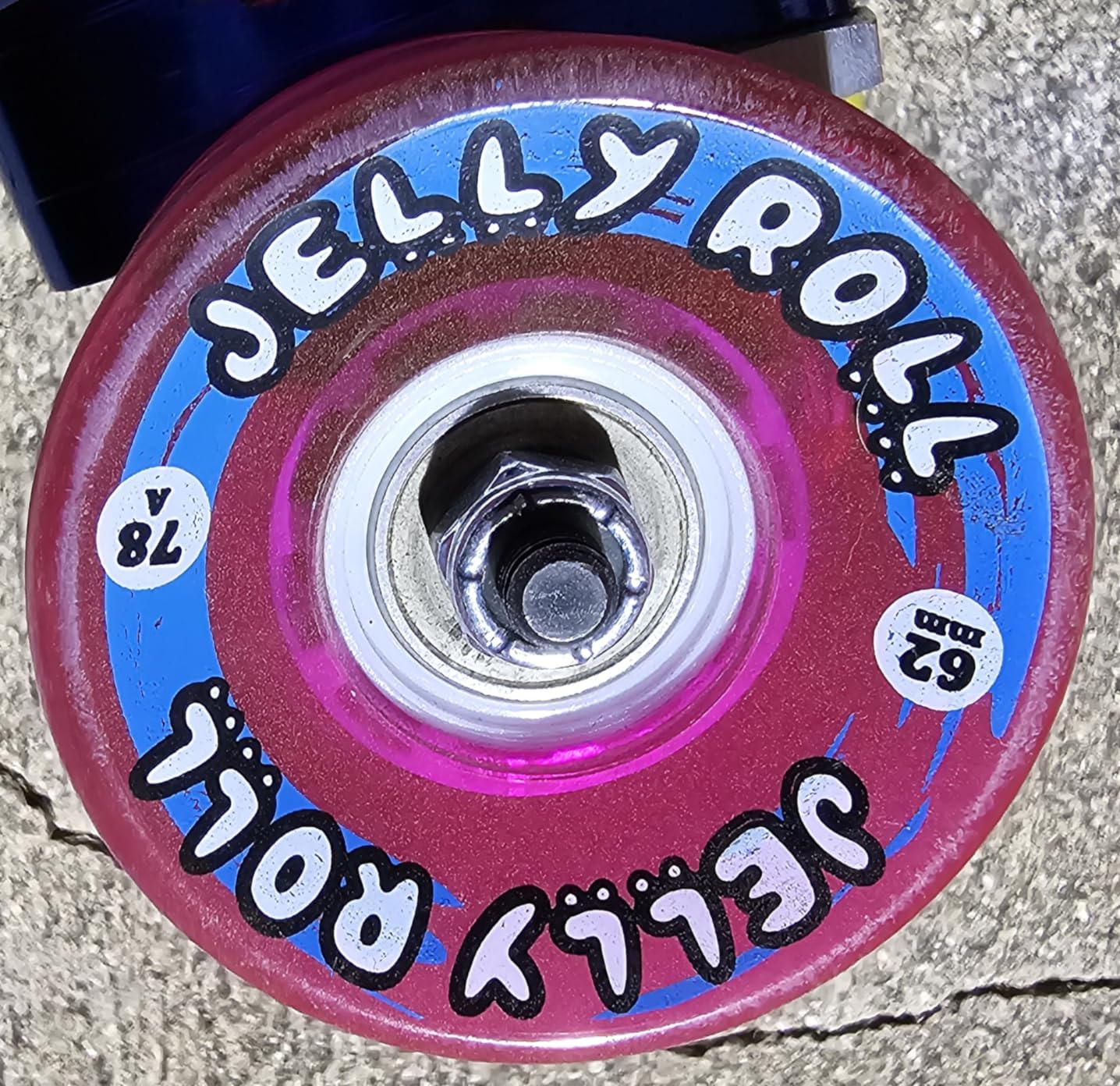 V N L A Backspin Jelly Roll Outdoor Roller Skate Wheels - 62mm 78A Hardness, Transparent Urethane - 8 Pack/Black customer photo 2