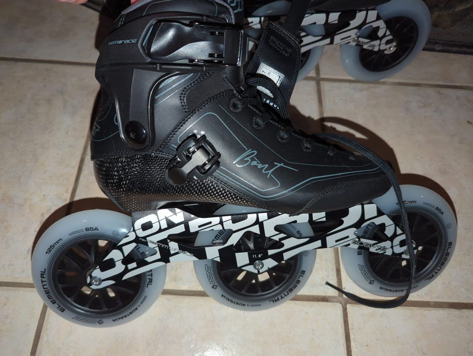 Bont Semi Race III Inline Skates 125mm, 2PF Unity 11.8 Inch Frame, Elemental 125mm Wheels, ABEC 7 Bearings, Fitness and Speed Skating customer photo 2
