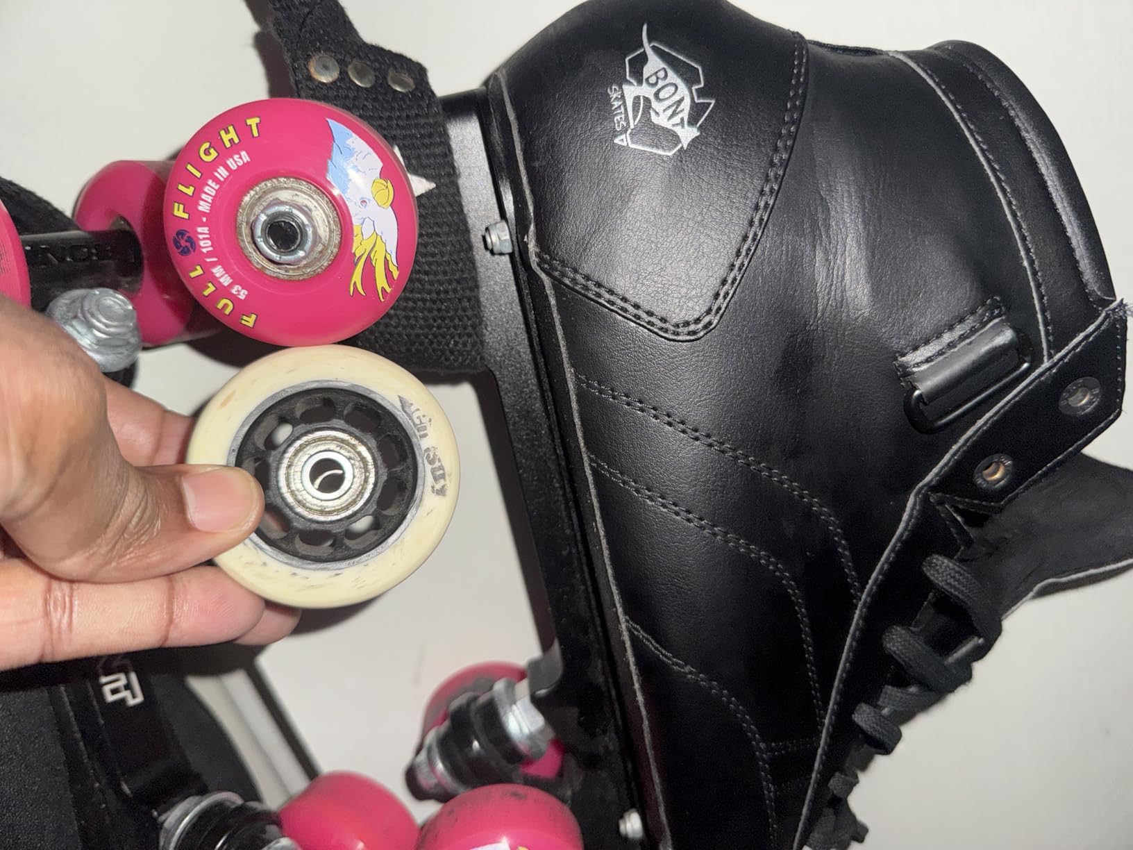 Bont Skates - Full Flight 101A Premium Skate Park Roller Skate Wheels - Ramps Street Bowls Aggressive Skating - 53x32mm Pink - Pack of 8 customer photo 1