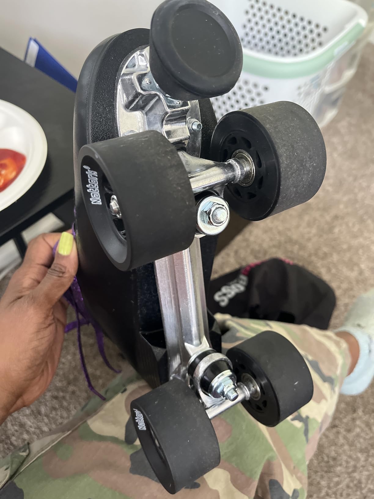 Roller Skates for Women or Men with PU Leather High-top Double Row Rollerskates, Unisex-Adult Indoor Outdoor for Beginners customer photo 1