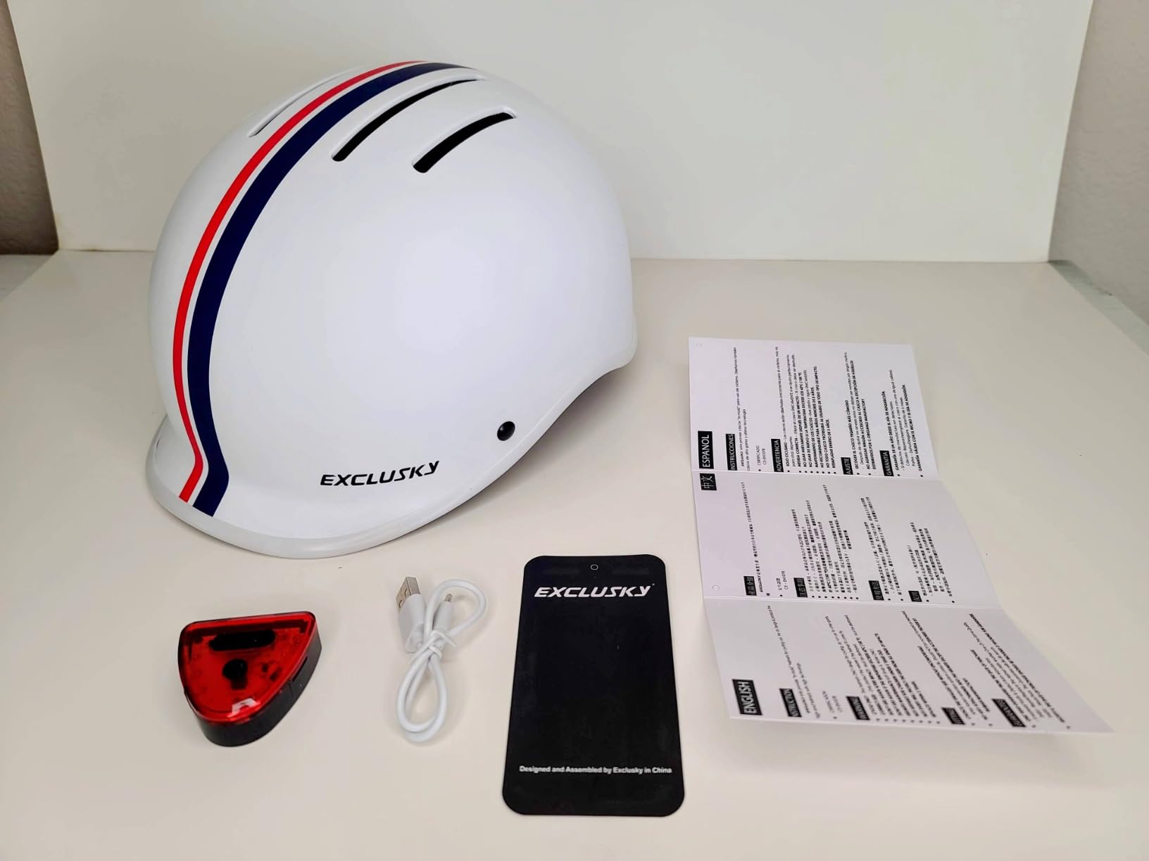 Exclusky Bike Helmet for Adults, Adjustable Cycling Helmet for Men & Women Safety Certified Bicycle Helmet for Commuting, Road Biking, Skating with USB Rechargeable Rear Light customer photo 1