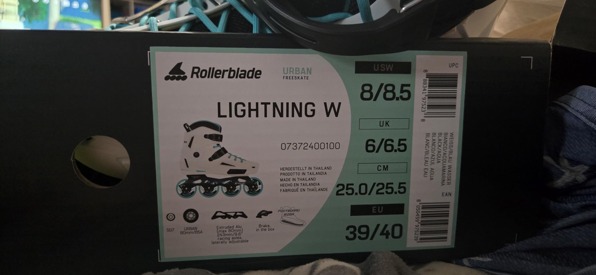 Rollerblade Lightning Women's Urban Inline Skate, White and Aqua customer photo 1