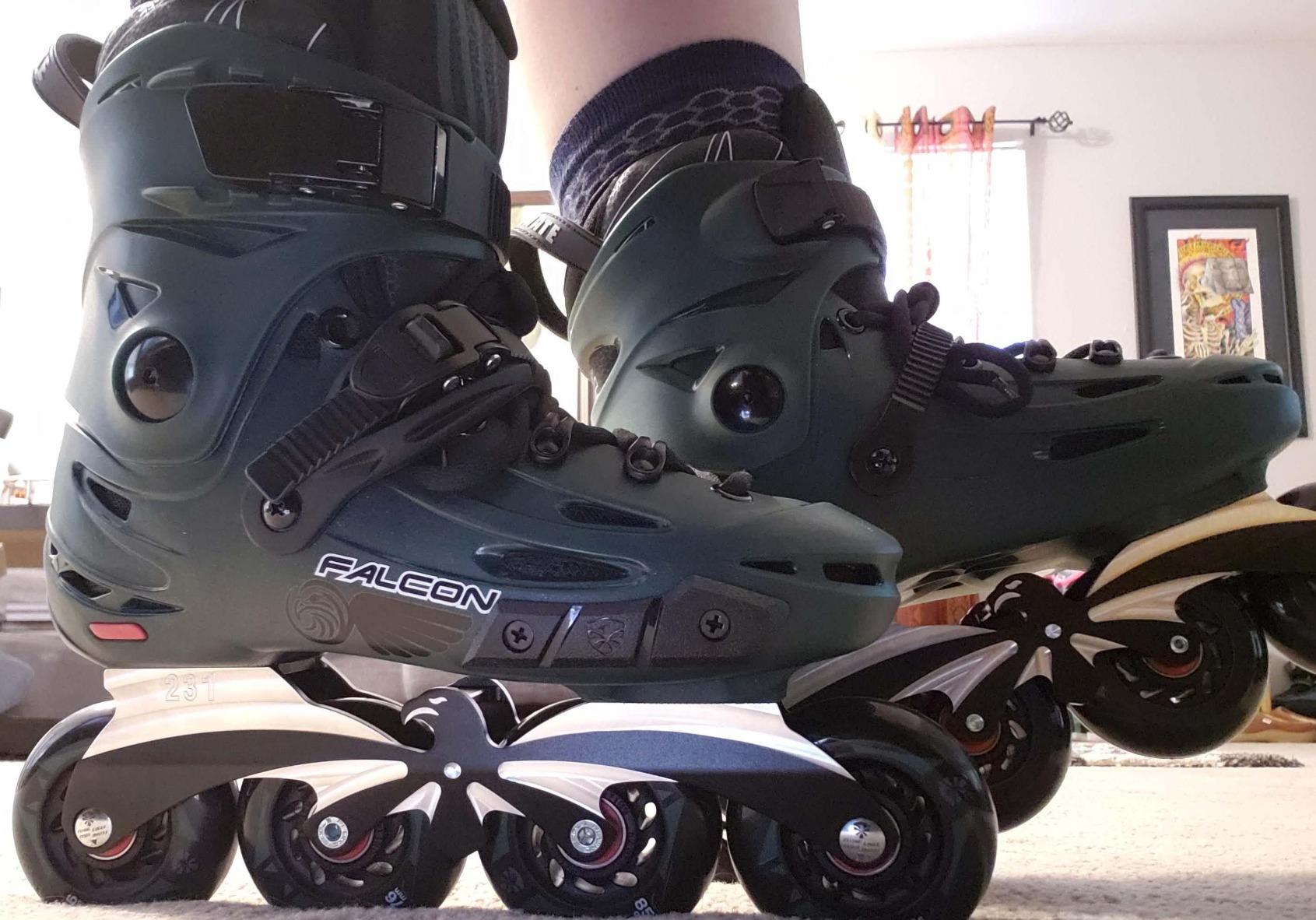 FlyingEagle F6 Falcon Pro Unisex Inline Roller Skates, 11 Size Options | Hard Boot Support, Replaceable Side Protector, Rockerable Axles, CNC 6000 Aluminum Frame, 85A SHR Wheels, ABEC-7 Bearings customer photo 1