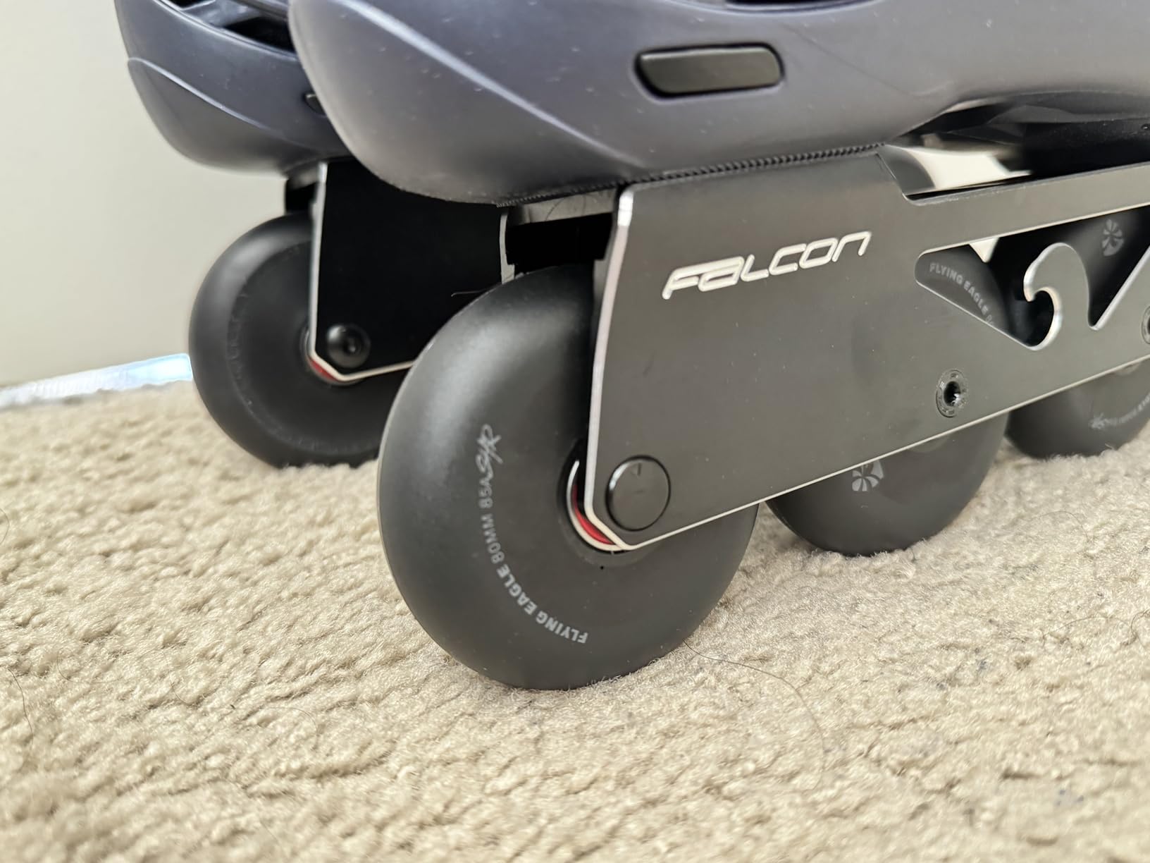 FlyingEagle F6 Falcon Pro Unisex Inline Roller Skates, Hard Boot Support, Replaceable Side Protector, Rockerable Axles, CNC 6000 Aluminum Frame, 85A SHR Wheels, ABEC-7 Bearings customer photo 2