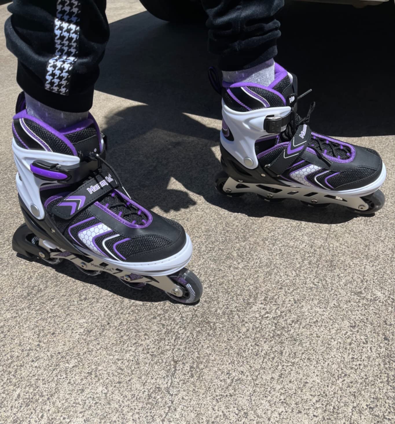 MammyGol Inline Skates for Boys and Girls Youth, 4 Size Adjustable Roller Skates with PU Flashing Wheels, Aggressive Inline Skates High Performance for Kids Age 6-12 customer photo 2