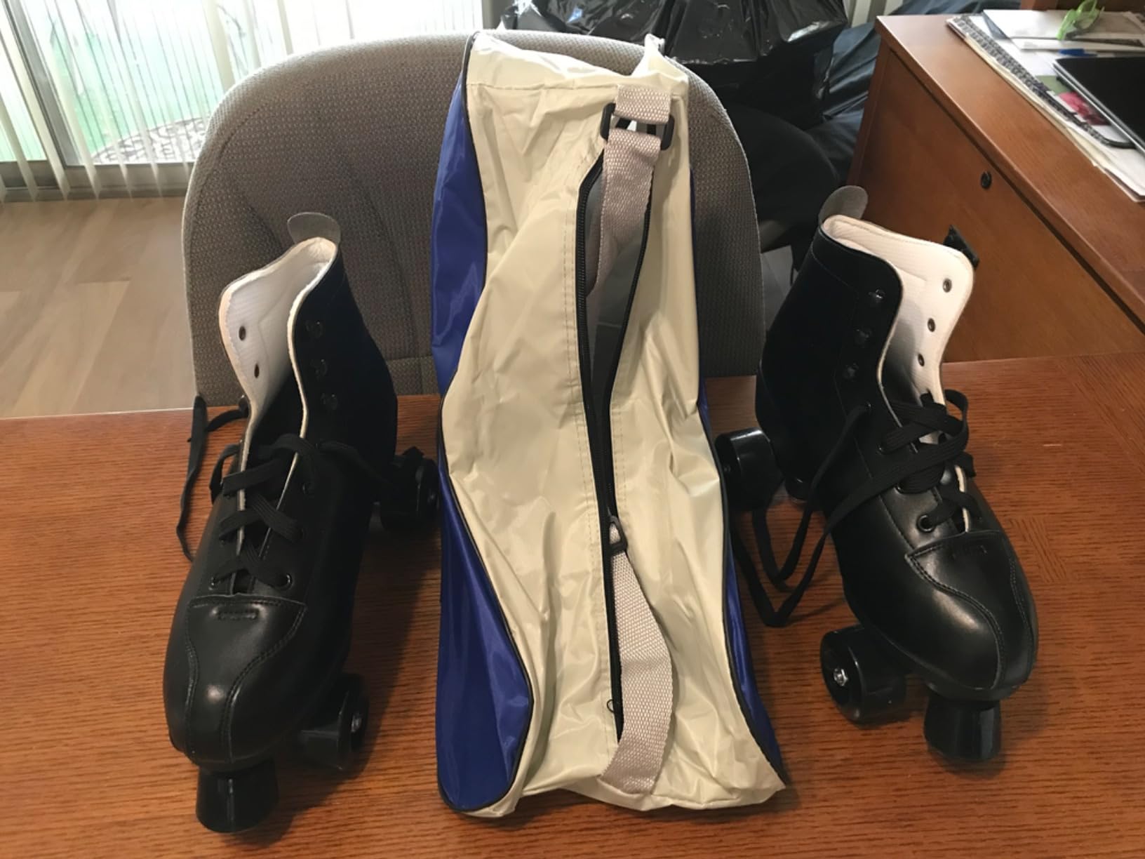 Skates Women's Men's High Top Black PU Leather Classic Double Row Adjustable Outdoor Indoor Quad Skates and Roller Derby customer photo 2
