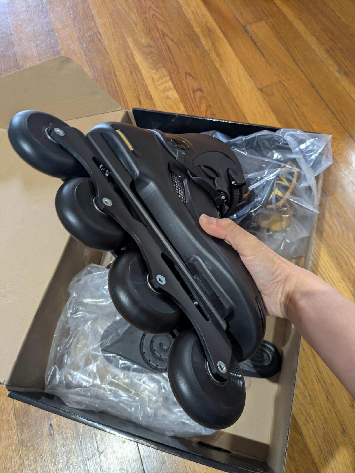 Inline Skates for Men Urban - Freeride Slalom City Street Skating, Hard Boot ABEC-9 Bearing Ankle Support, Bonus Insoles Laces customer photo 1