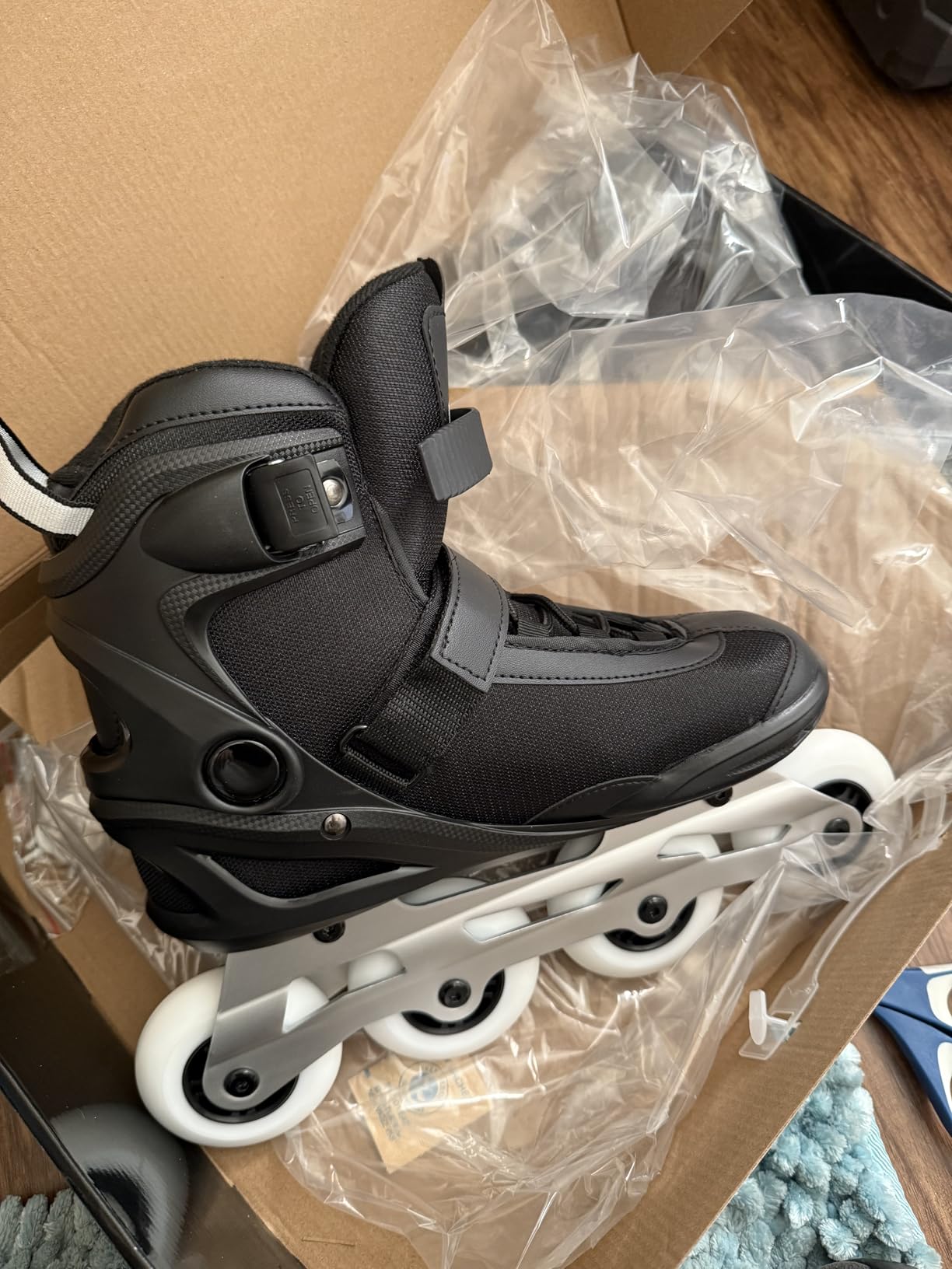 Inline Skates PRO for Adult Women - ABEC-9 Bearing with Breathable Lining for Male Female, Optional Brake, Size W 6-9, Black customer photo 1