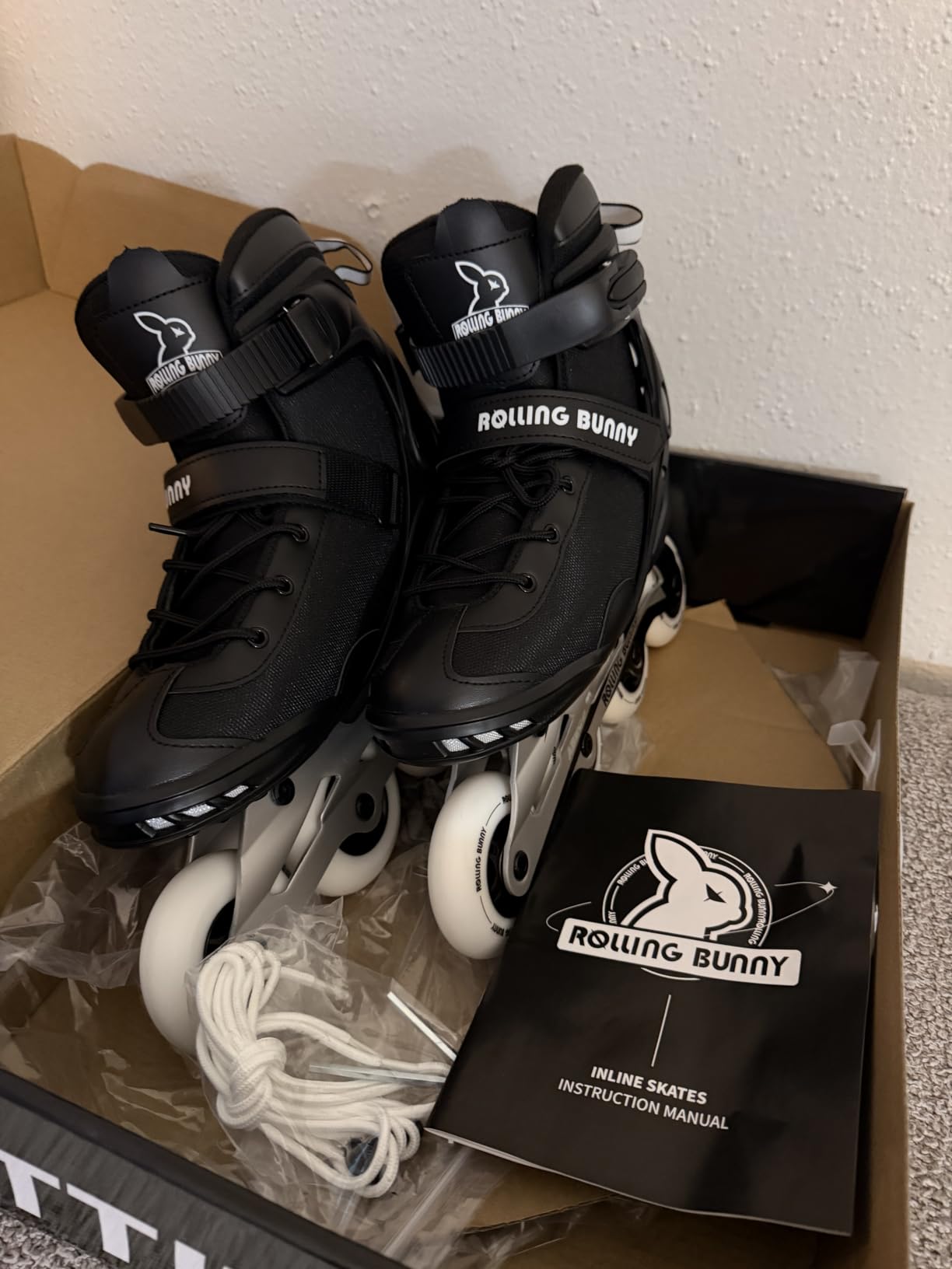 Inline Skates PRO for Adult Women - ABEC-9 Bearing with Breathable Lining for Male Female, Optional Brake, Size W 6-9, Black customer photo 2