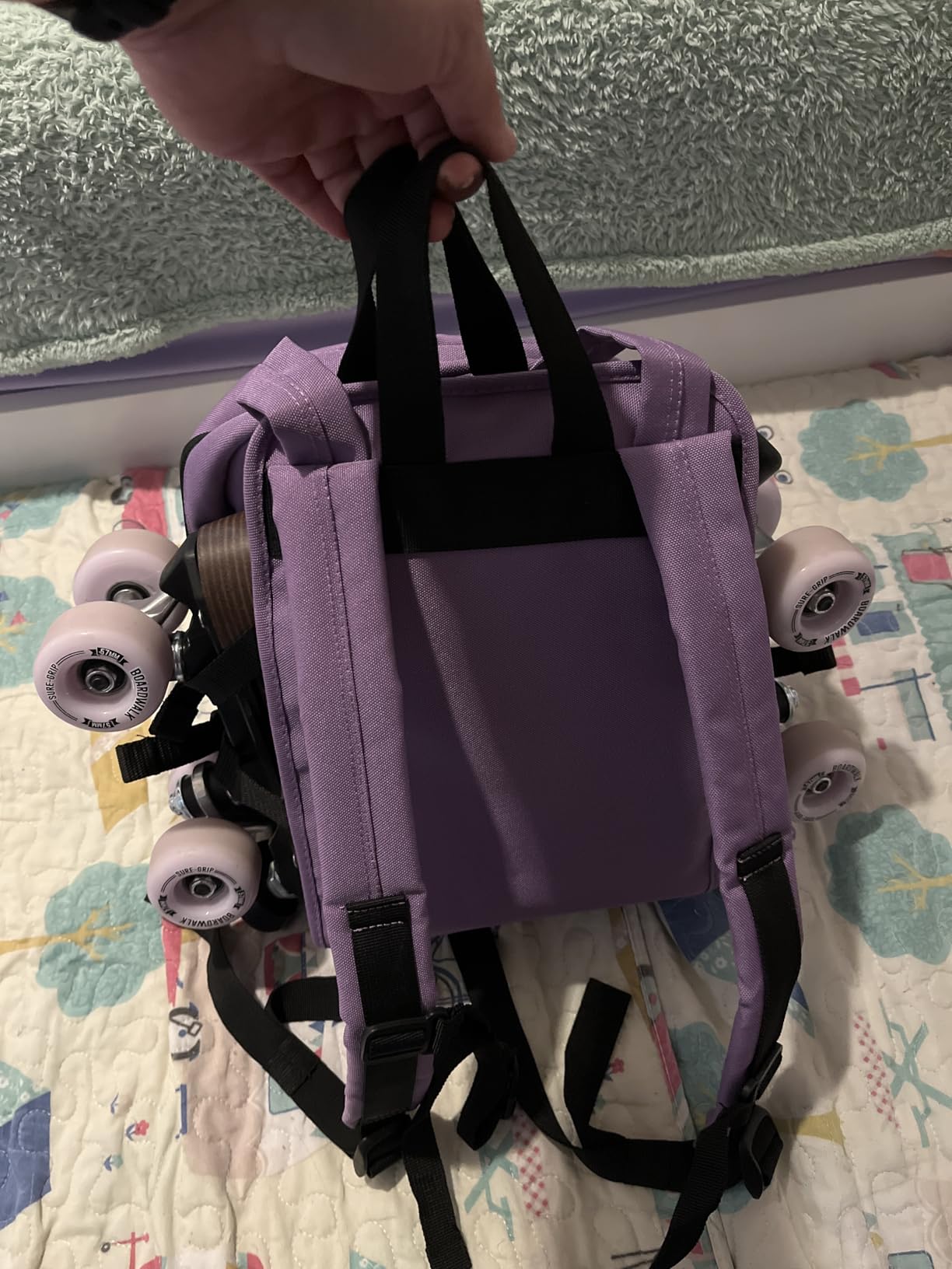 JajaHoho Roller skates bags for Women Men, Multi-functional Sports Backpack for Rollerskates, Ice skates, Inline skates customer photo 1