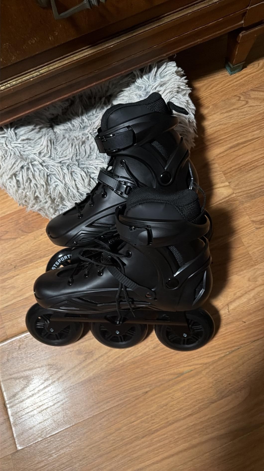 3-Wheel Inline Skates 110mm for Women Men, Professional Inline Speed Skates | Performance High-Speed Roller Skates Blades for Outdoor Fitness, No Brake, Black customer photo 2