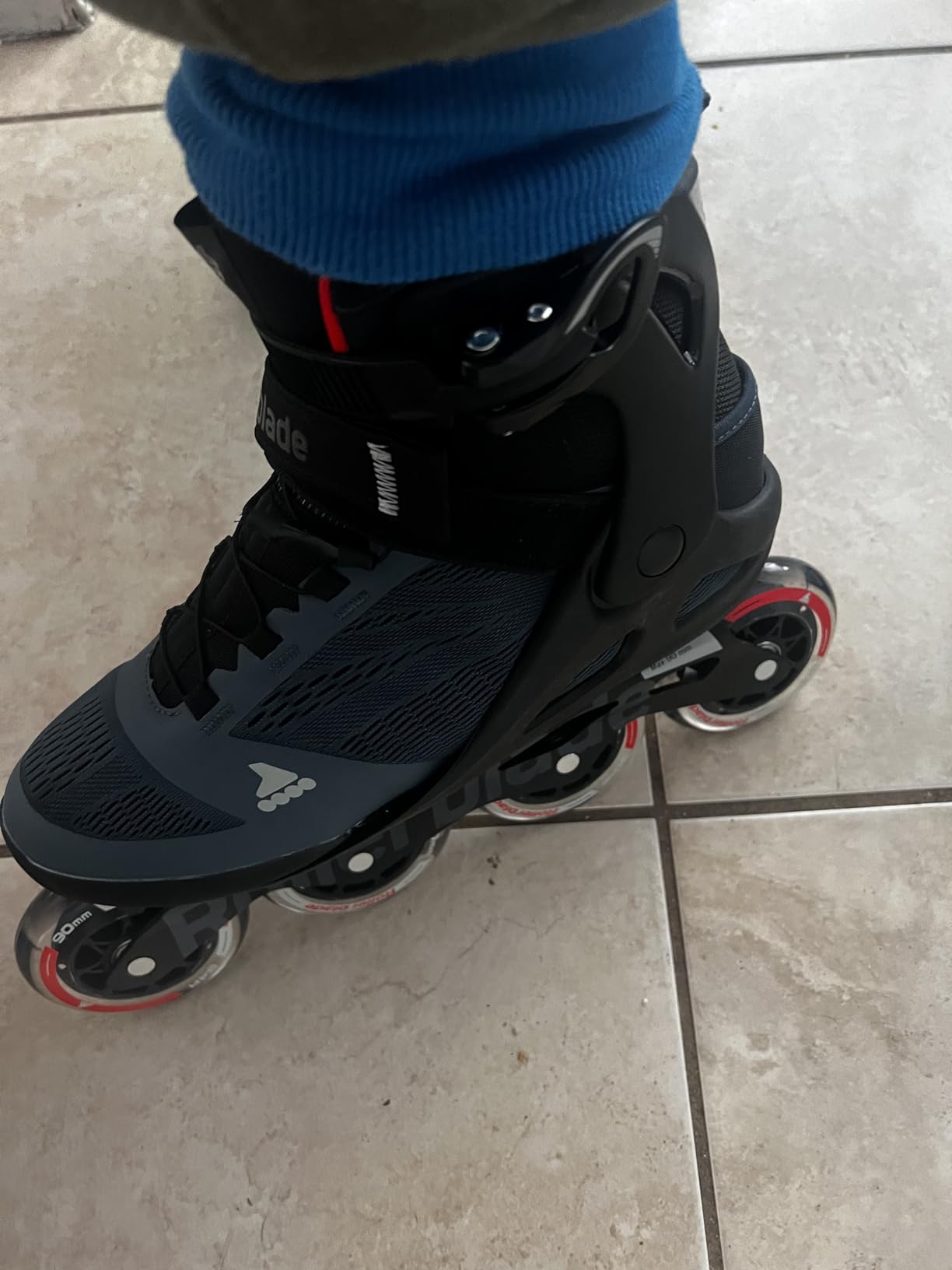 Rollerblade Macroblade 90 Men's Adult Fitness Inline Skate, Orion Blue/Spicy Orange, Performance Inline Skates customer photo 1