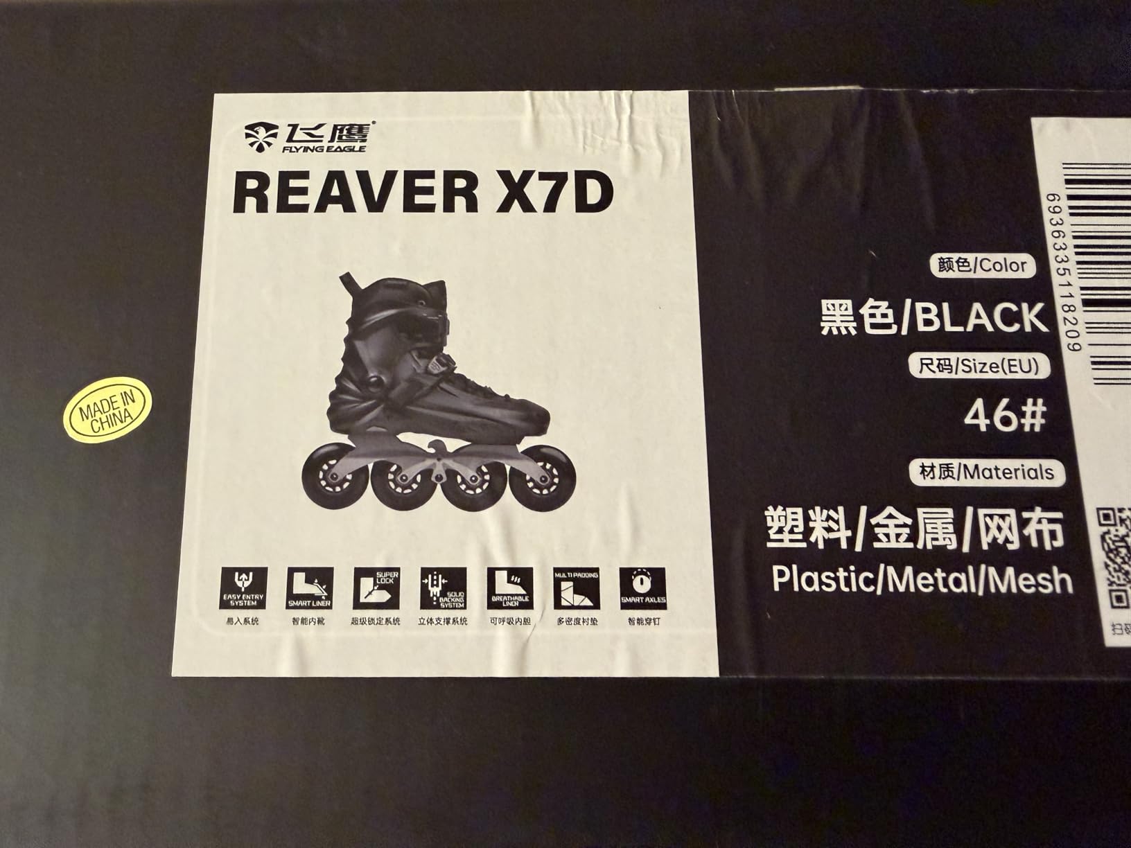 FlyingEagle X7D Reaver Pro Unisex Inline Roller Skates, Hard Boot Support, CNC Aluminum Frame, Rockered Setup, ABEC-9 Bearings customer photo 2