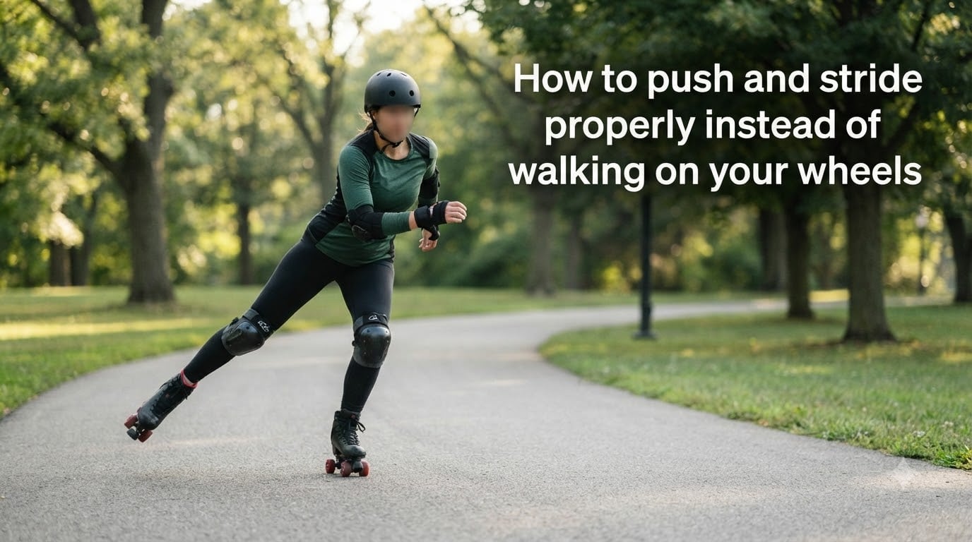 How to push and stride properly instead of walking on your wheels