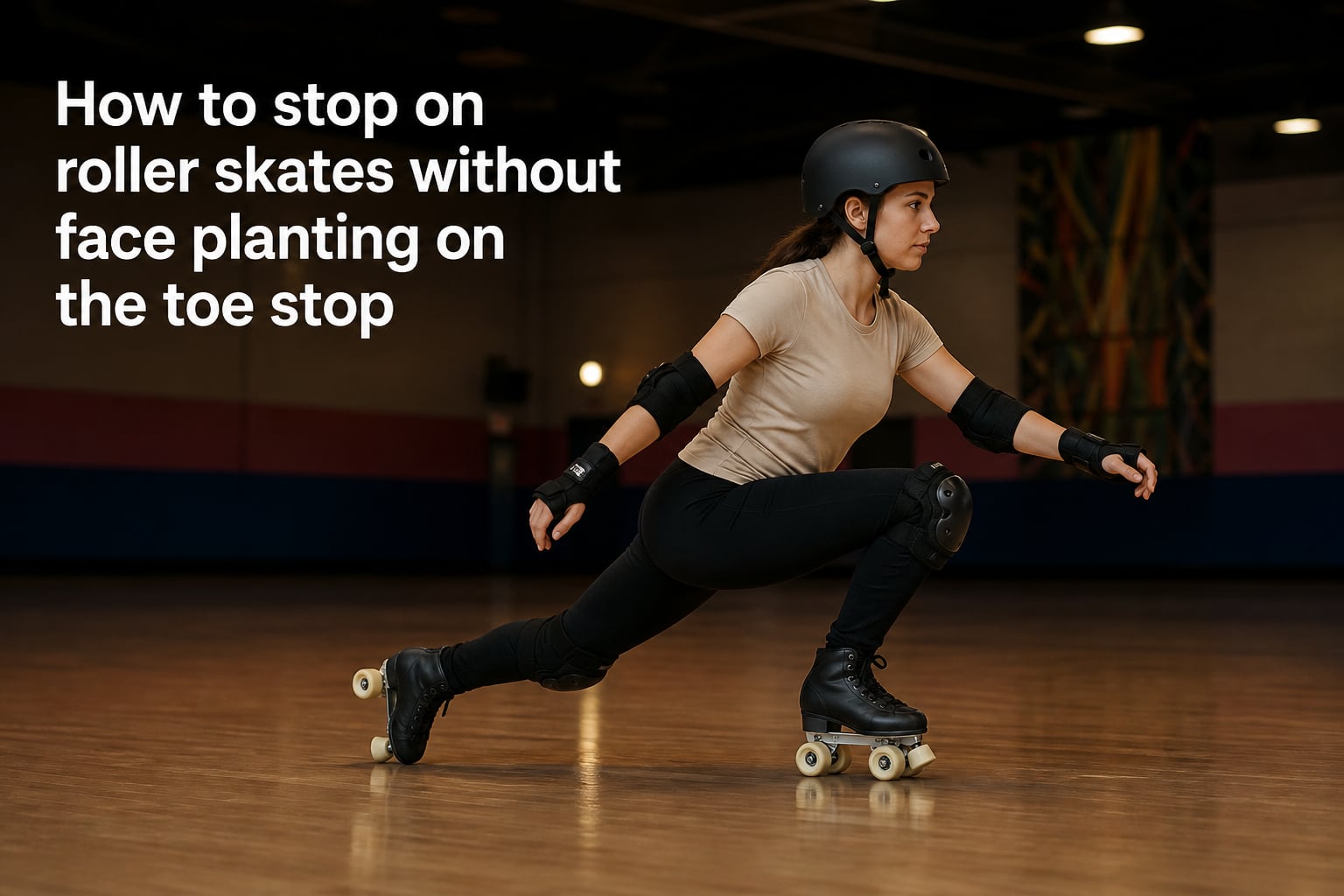 How to stop on roller skates without face planting on the toe stop