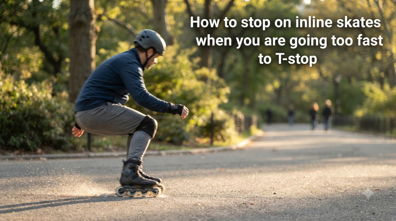 How to stop on inline skates when you are going too fast to T-stop
