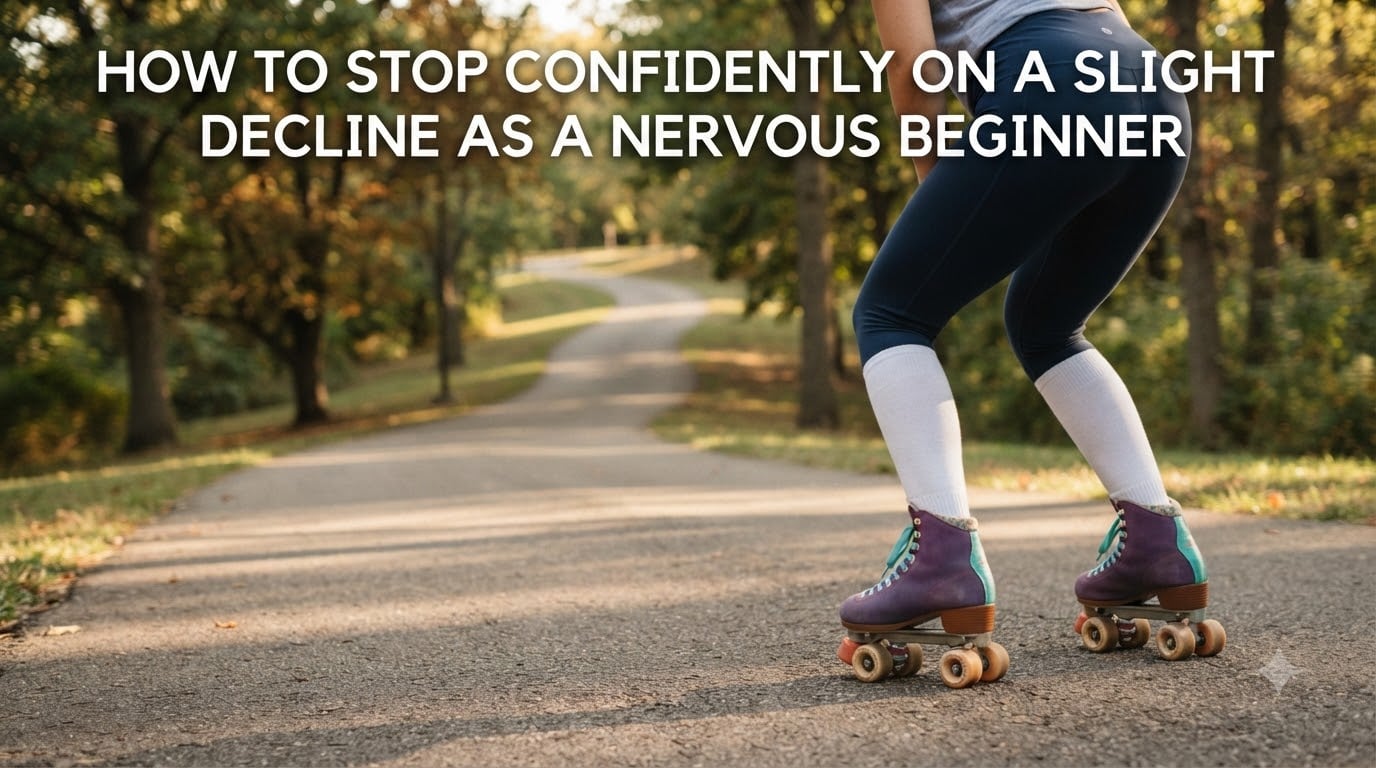 How to stop confidently on a slight decline as a nervous beginner
