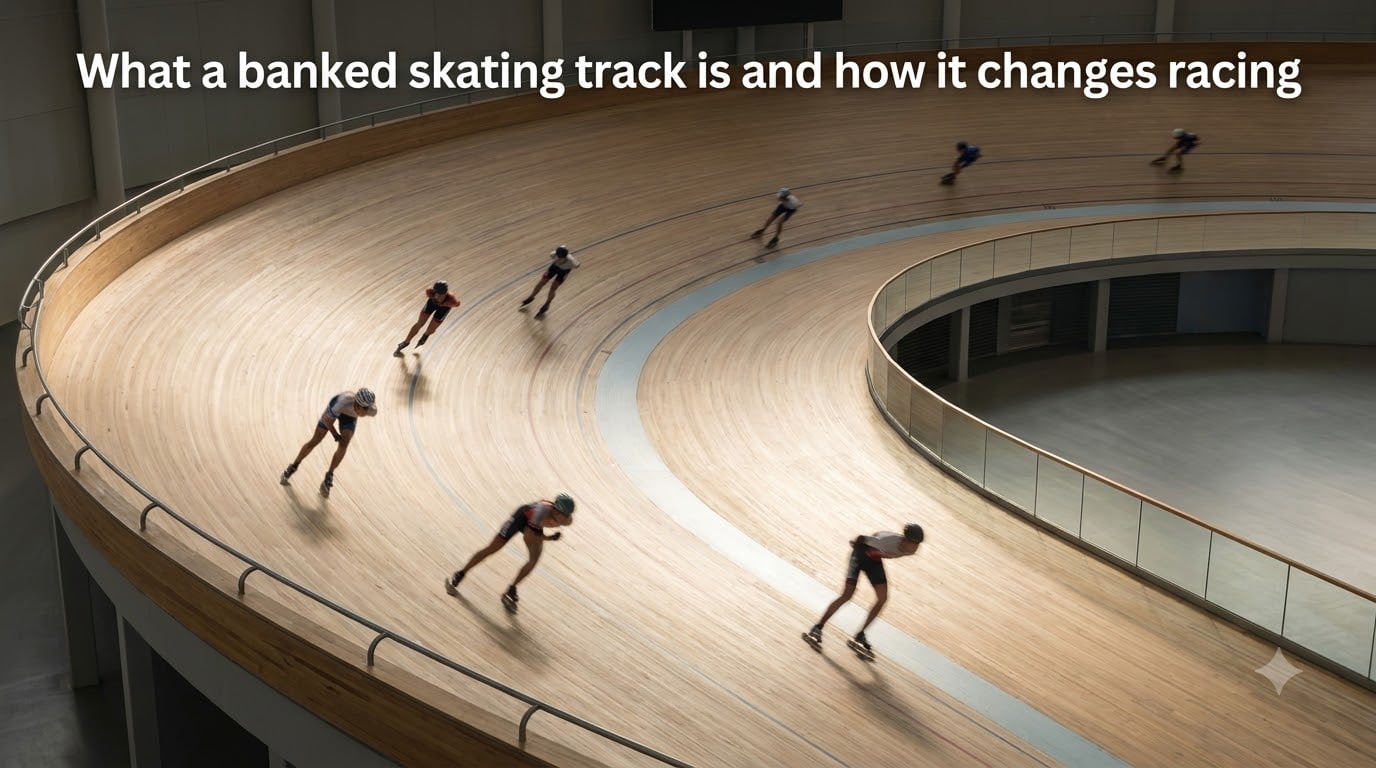 What a banked skating track is and how it changes racing