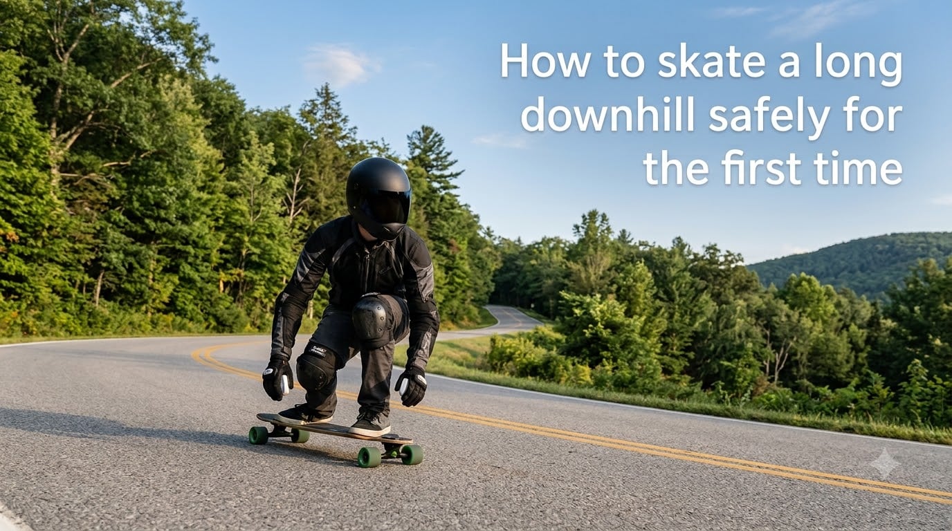 How to skate a long downhill safely for the first time