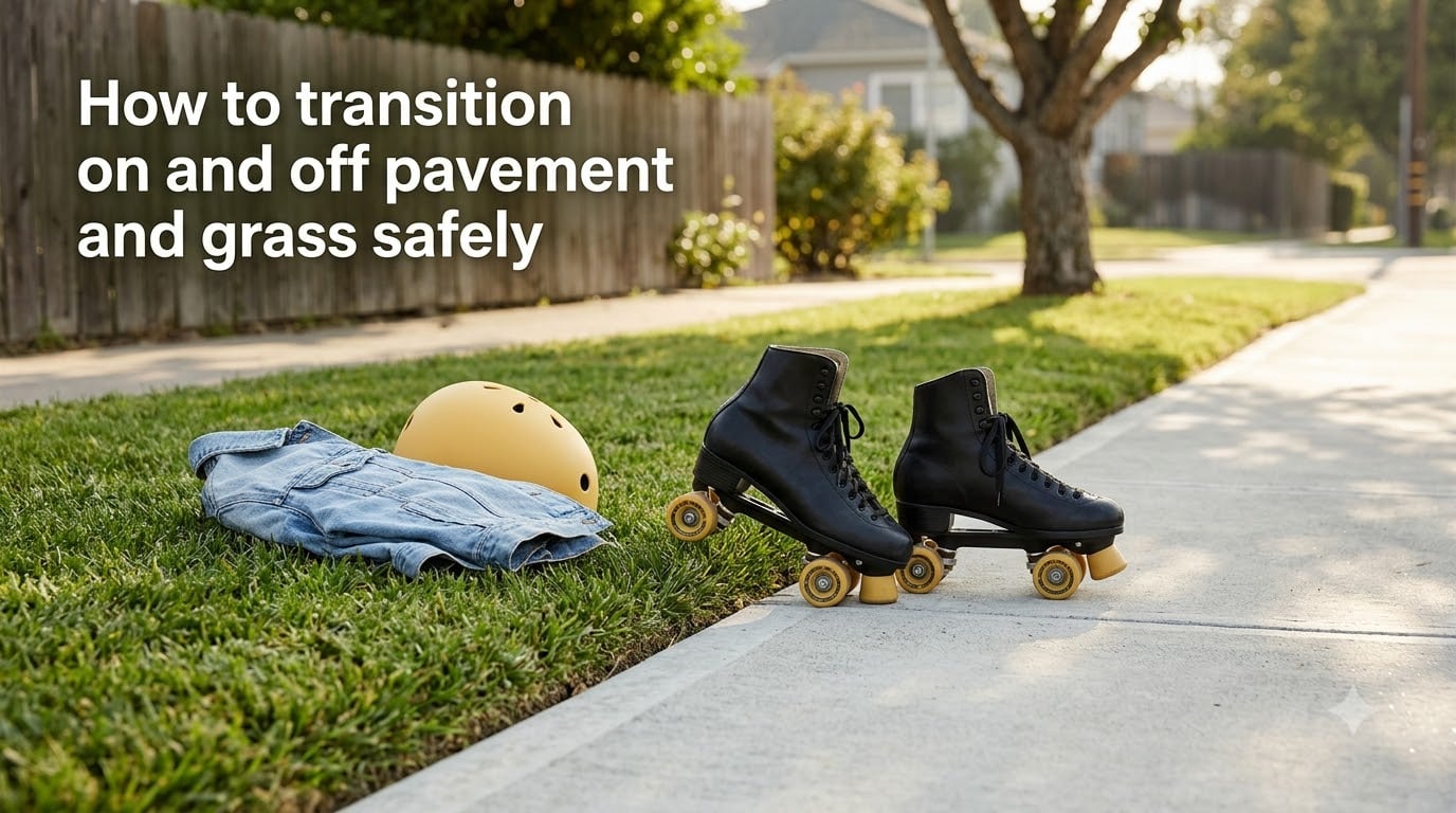 How to transition on and off pavement and grass safely