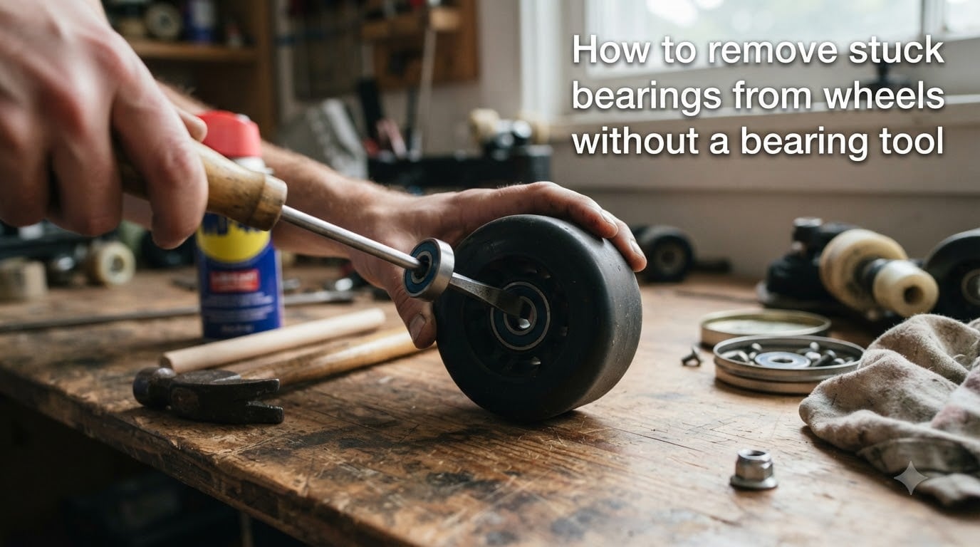 How to remove stuck bearings from wheels without a bearing tool