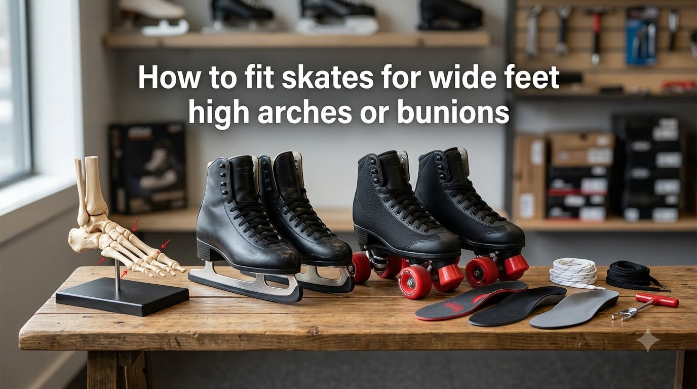 How to fit skates for wide feet high arches or bunions